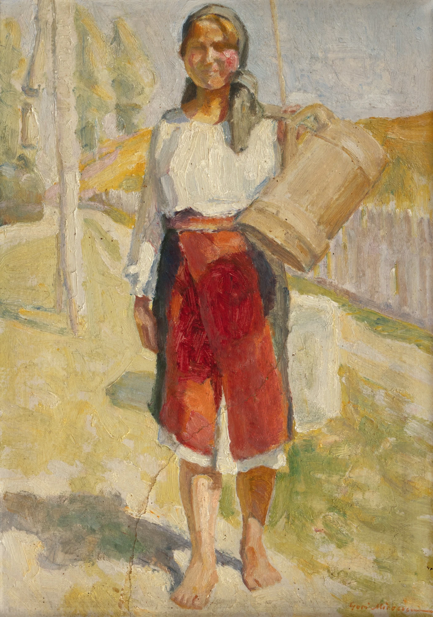 Peasant girl with a pail