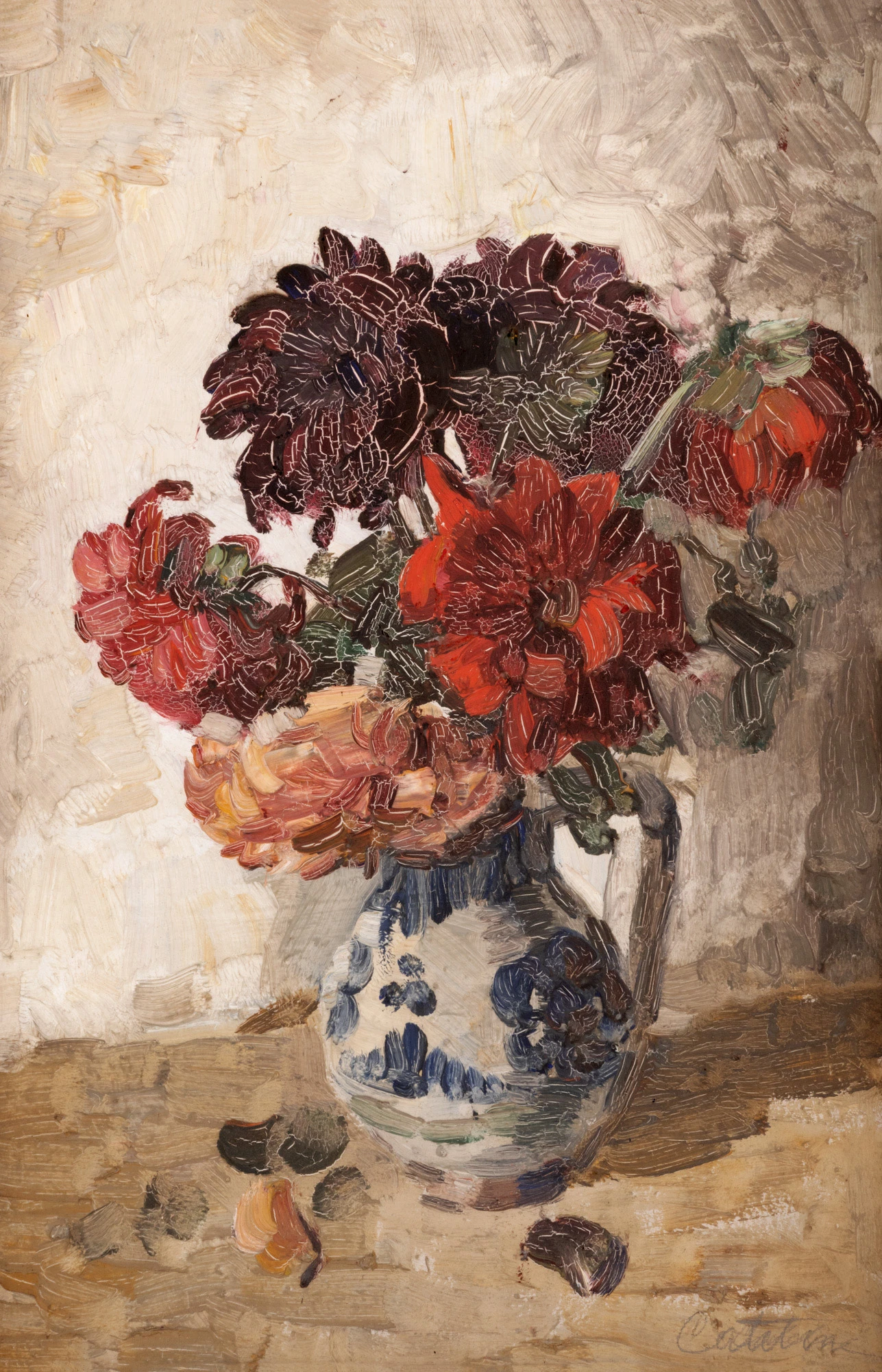 Jug with chrysanthemums