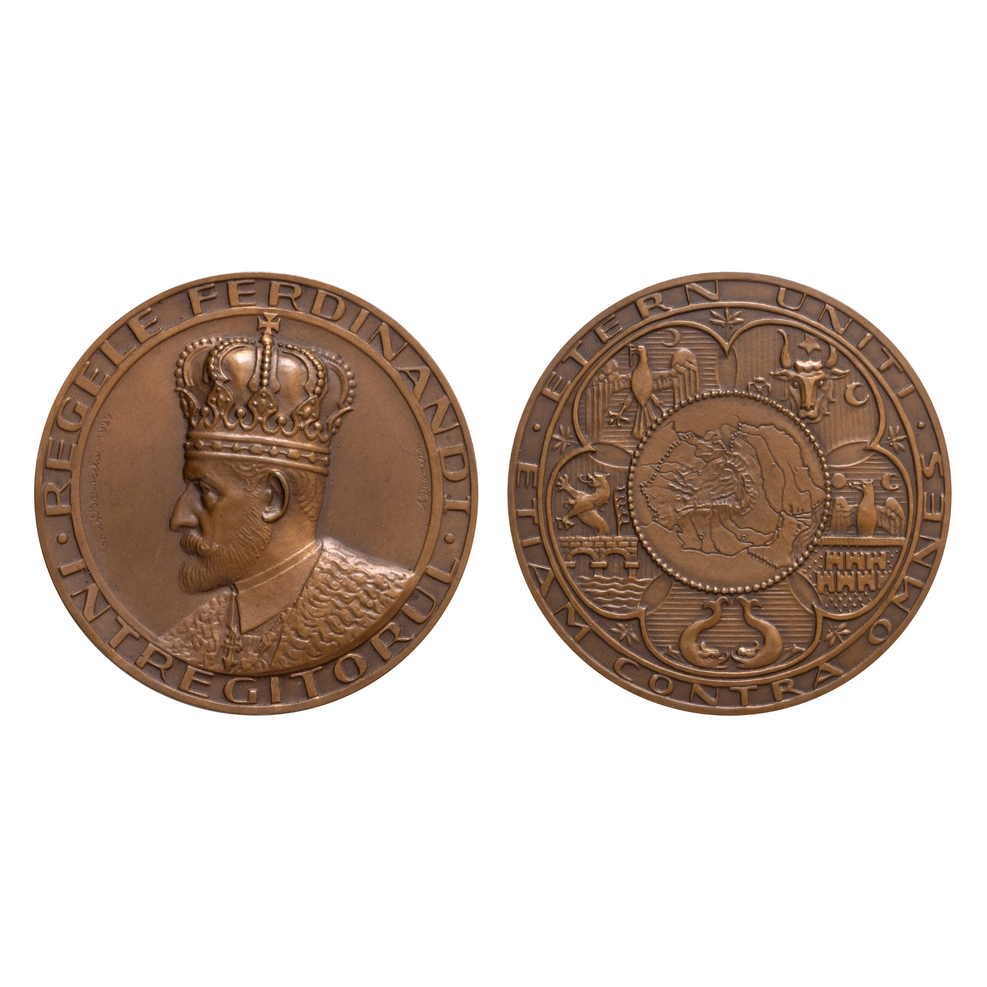 Medalia ”Regele Ferdinand - Întregitorul”, gravori Constantin Baraschi și Anastase Demian, 1929