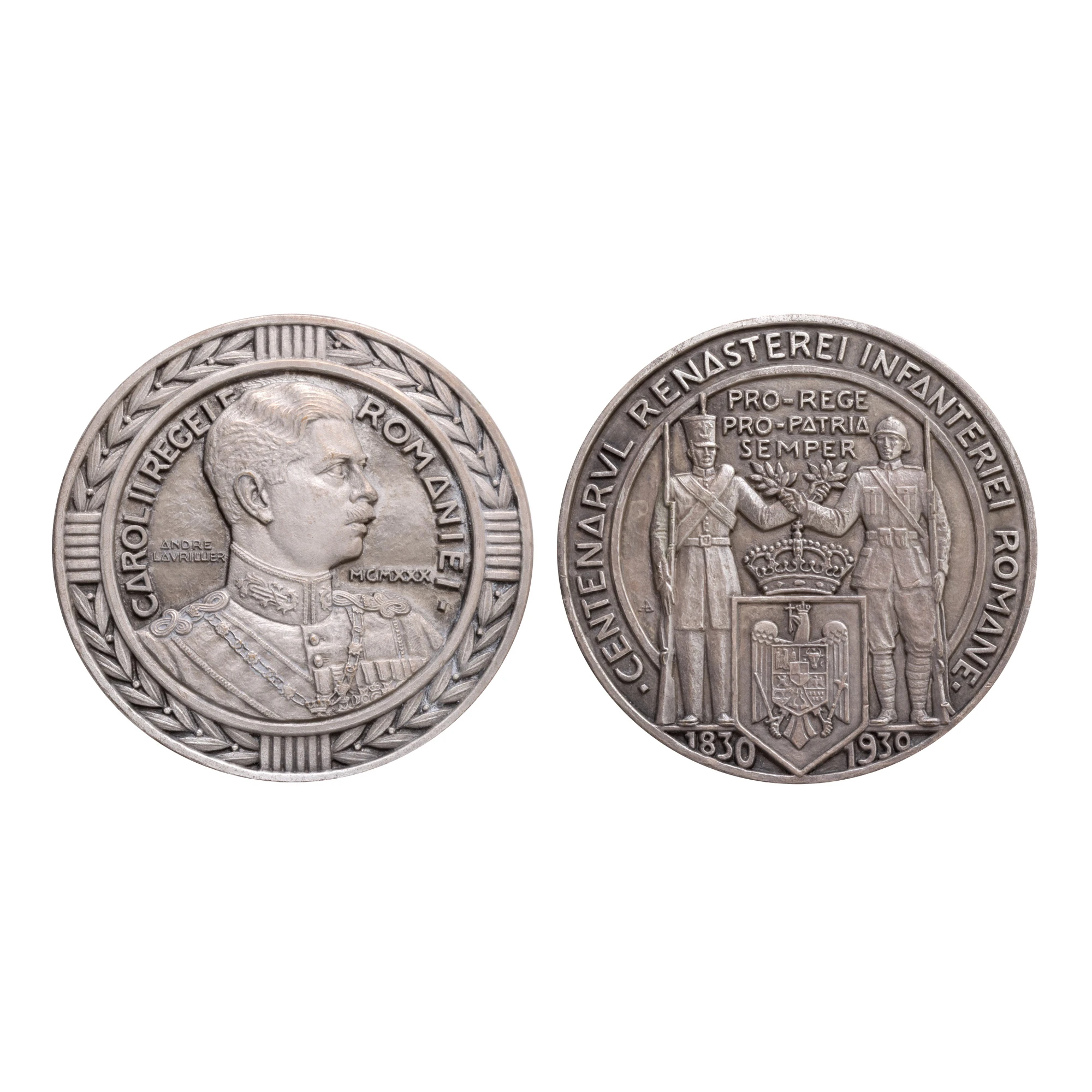 Medalia "Centenarul Renașterii Infanteriei", gravor André Lavrillier,  1930, argint
