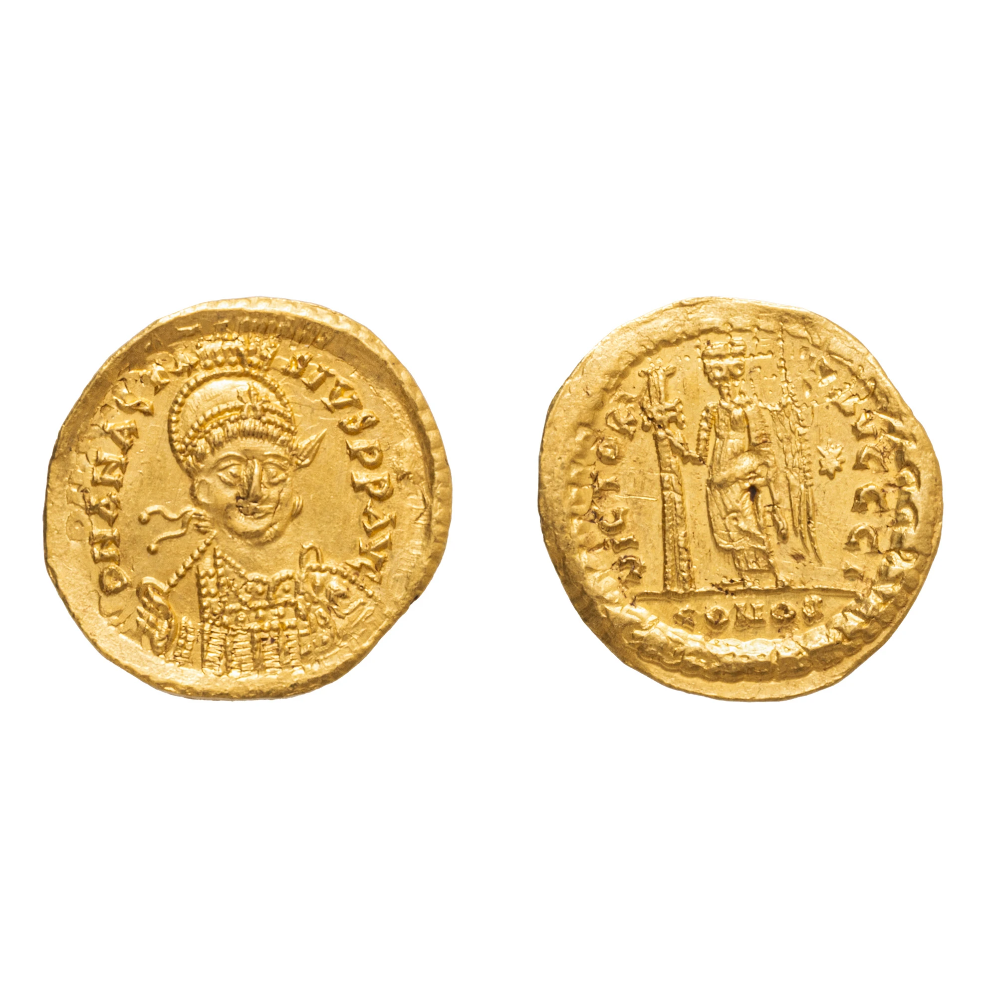 Monedă Solidus, Anastasius, Imperiul Roman de Răsărit, 507-518 e.n, aur