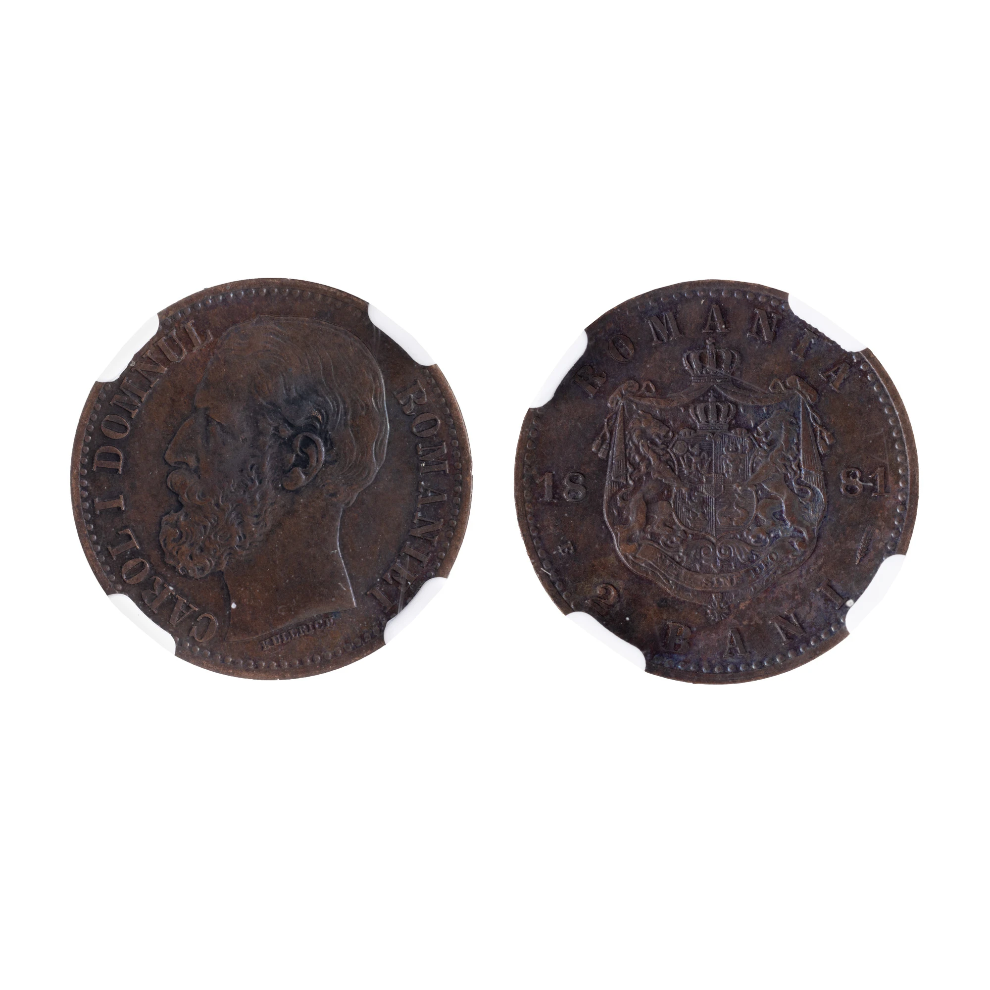 Monedă 2 Bani, Carol I, 1881, gradată MS61, piesă rară