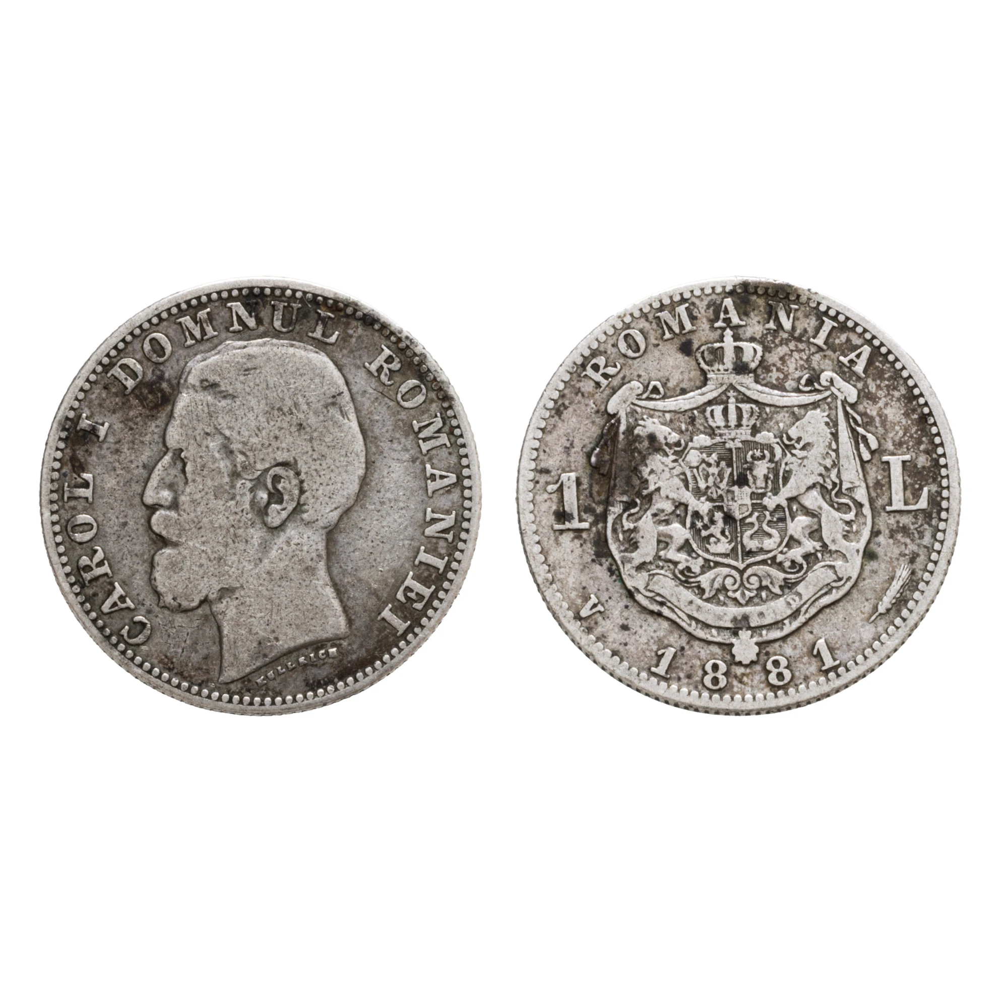 Monedă 1 Leu, Carol I, 1881, argint