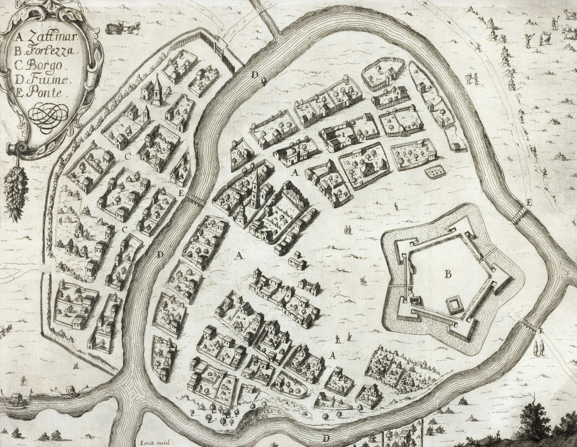 Vedută ”Satu Mare”, de Gualdo Priorato, Viena, sfârșitul sec. XVII-începutul sec. XVIII