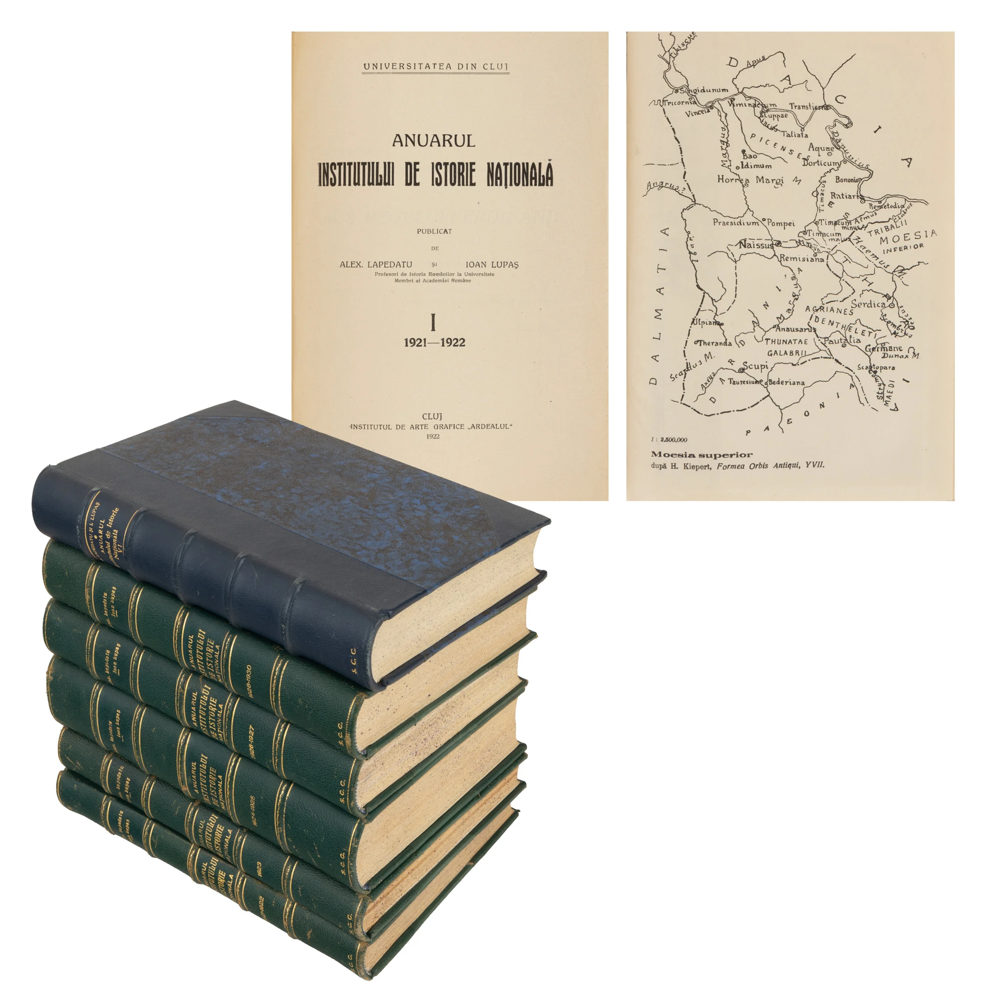 ”Anuarul Institutului de Istorie Națională” de Alexandru Lepedatu și Ioan Lupaș, șase volume, 1922-1935