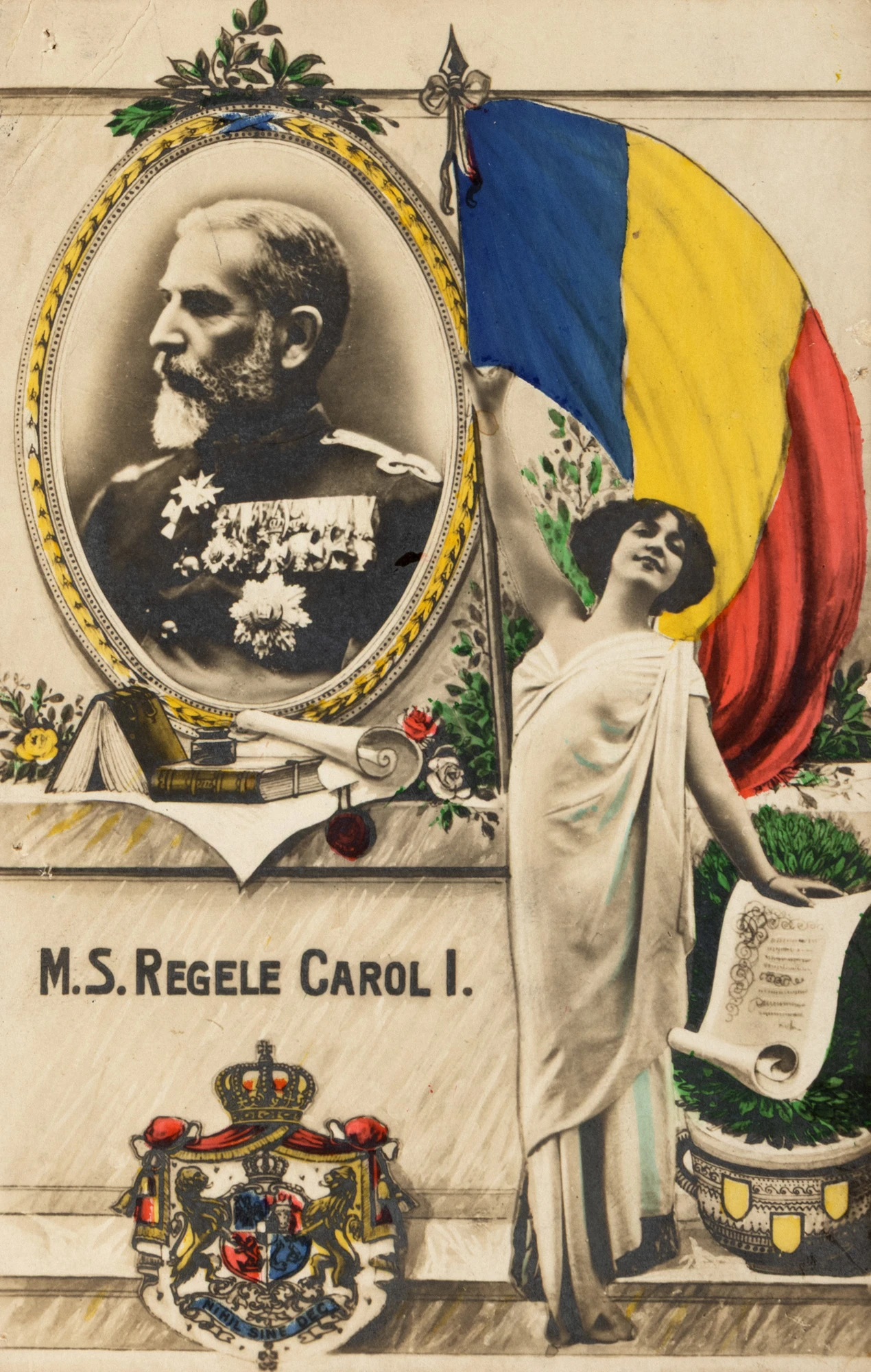 Carte poștală ilustrându-l pe Regele Carol I, 1914