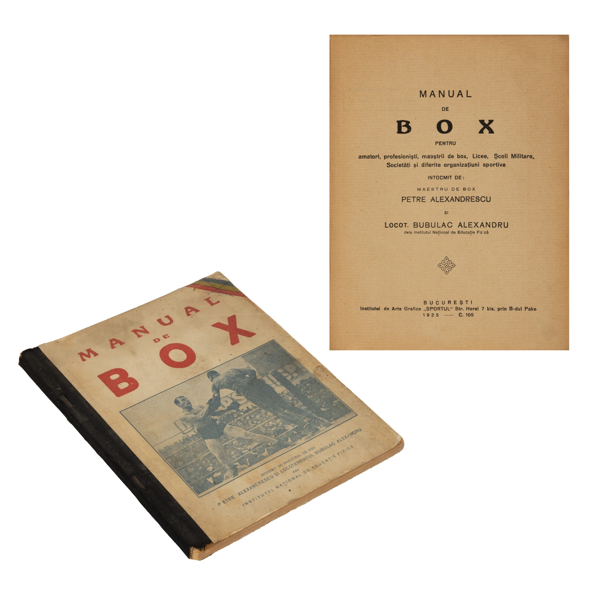 ”Manual de box”,  de Petre Alexandrescu și Alexandru Bubulac, București, 1925