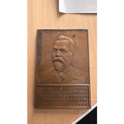Placheta ”Dr. C. Severeanu. Omagiu din partea colegilor și elevilor săi”, cca. 1910