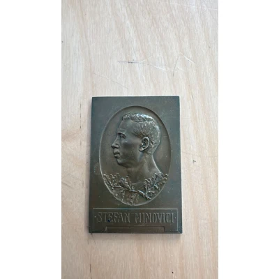 Placheta ”Ștefan Minovici, 25 de ani de profesorat”, cca. 1922
