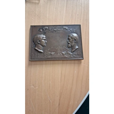 Placheta ”Părinților Neamului Românesc - Expoziția Jubiliară”, gravor Carol Storck sub egida Societății Numismatice Române, 1906