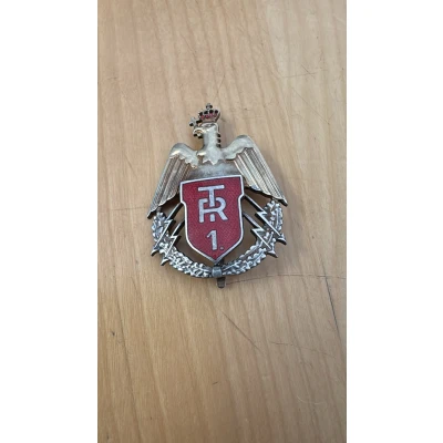 Insignă de 7 ani ”Regimentul 1 Transmisiuni”, perioada interbelică, argint