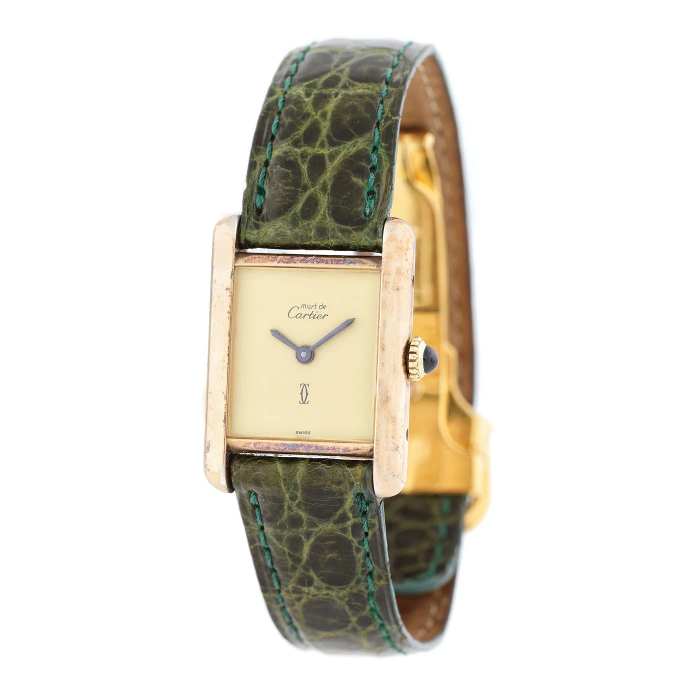 Ceas Must de Cartier, de mână, de damă, din argint aurit