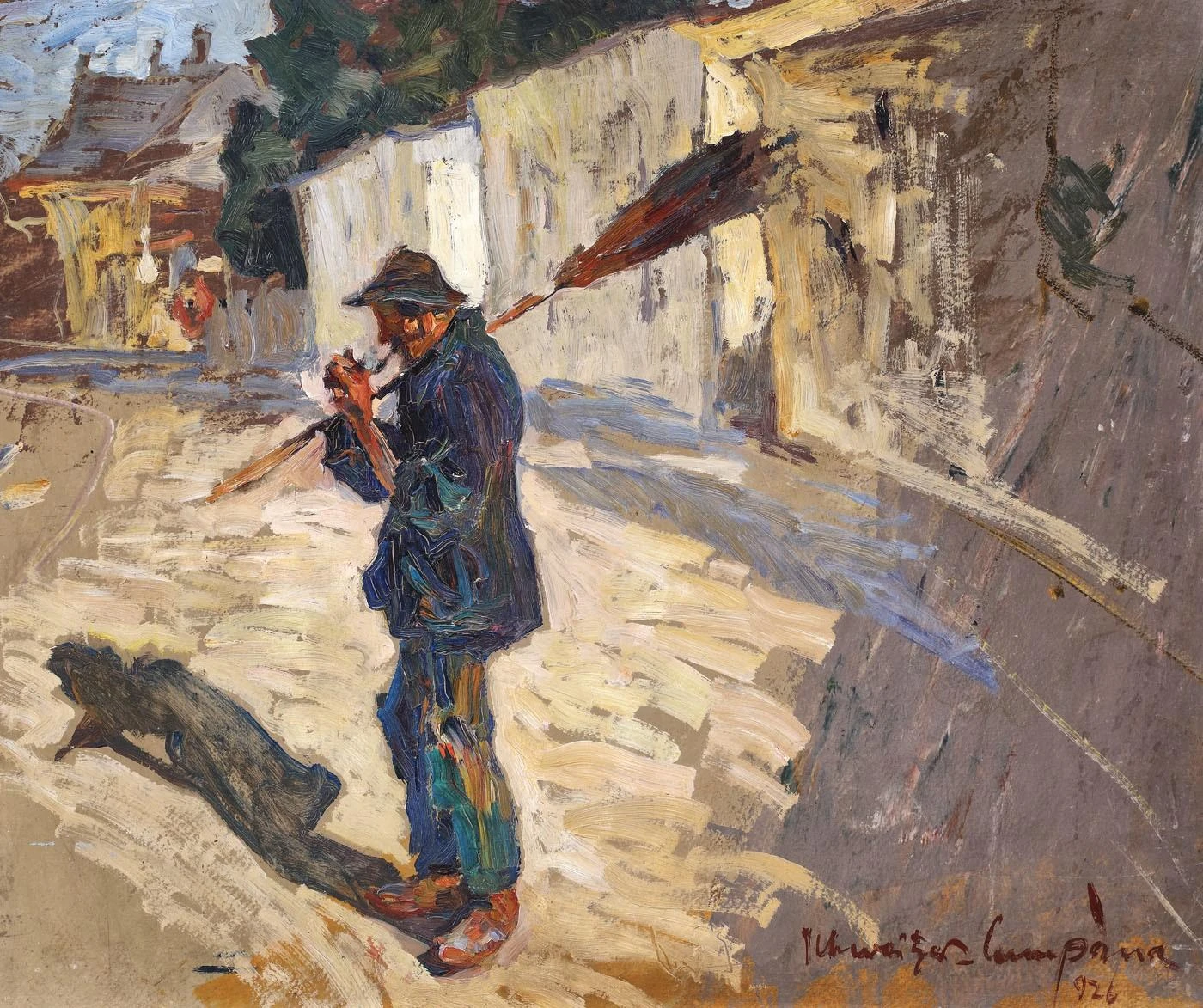 Peasant on a country lane