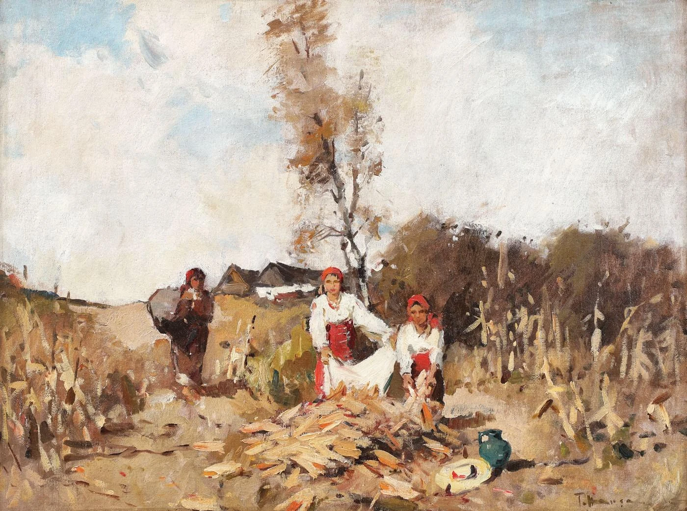 Harvesting corn on the cob