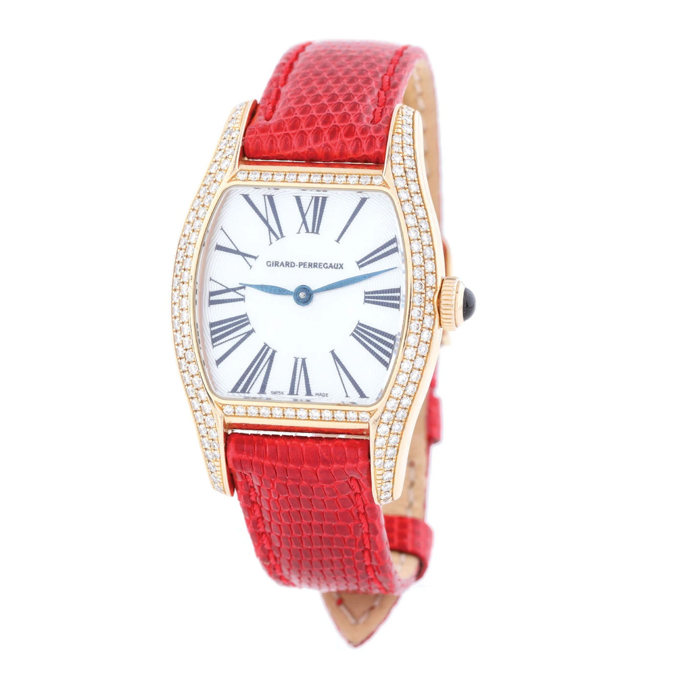 Ceas Girard Perregaux Richeville, de mână, de damă, din aur, ornat cu diamante, în cutie originală