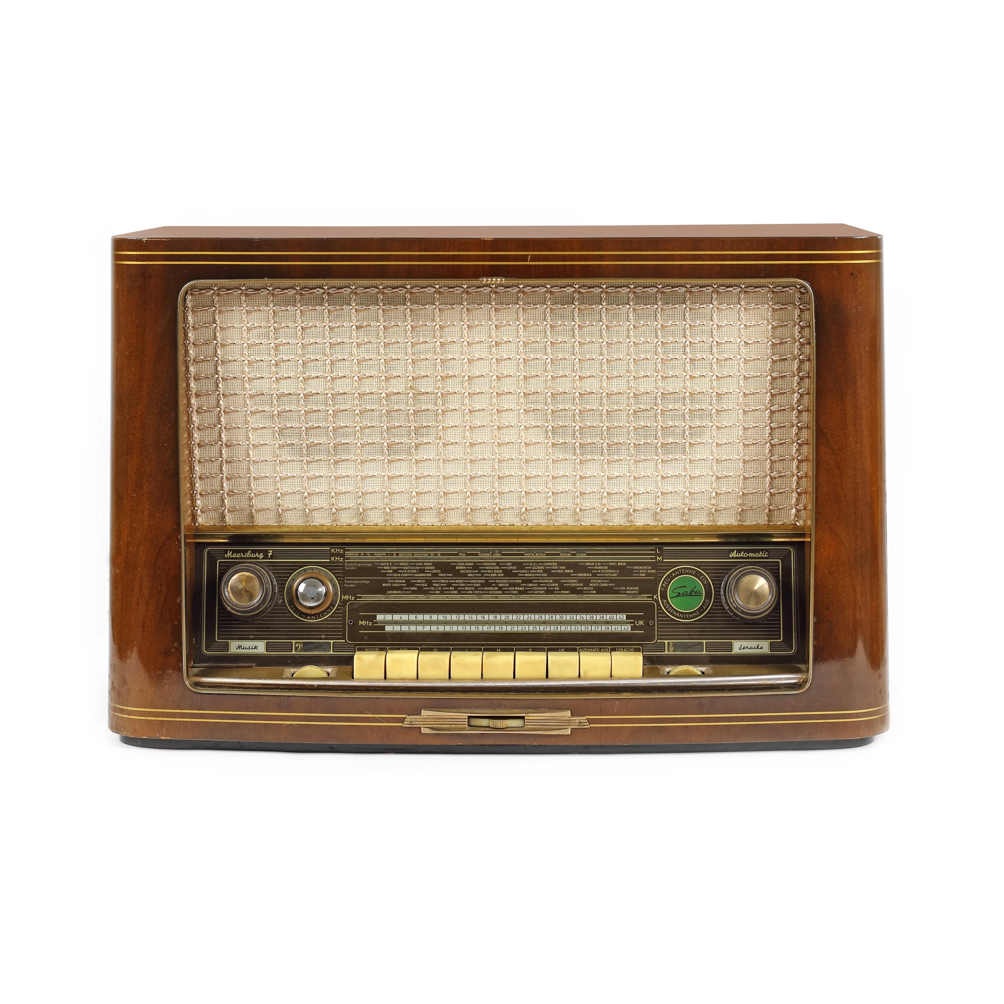 Collectible radio, "Meersburg Automatic 7" model, manufactured by Saba Villingen, Germany, approx. 1956-1957