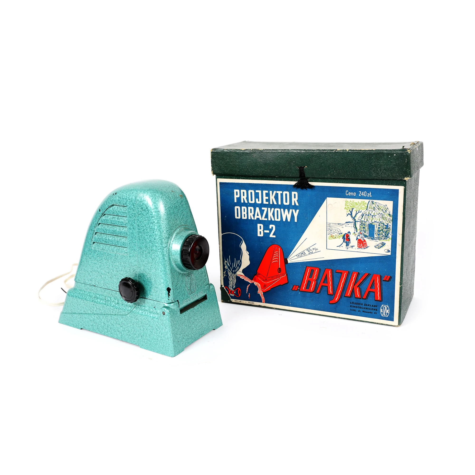 B-2 âBajkaâ projector for 35 mm films, Poland, approx. 1950-1960, original box