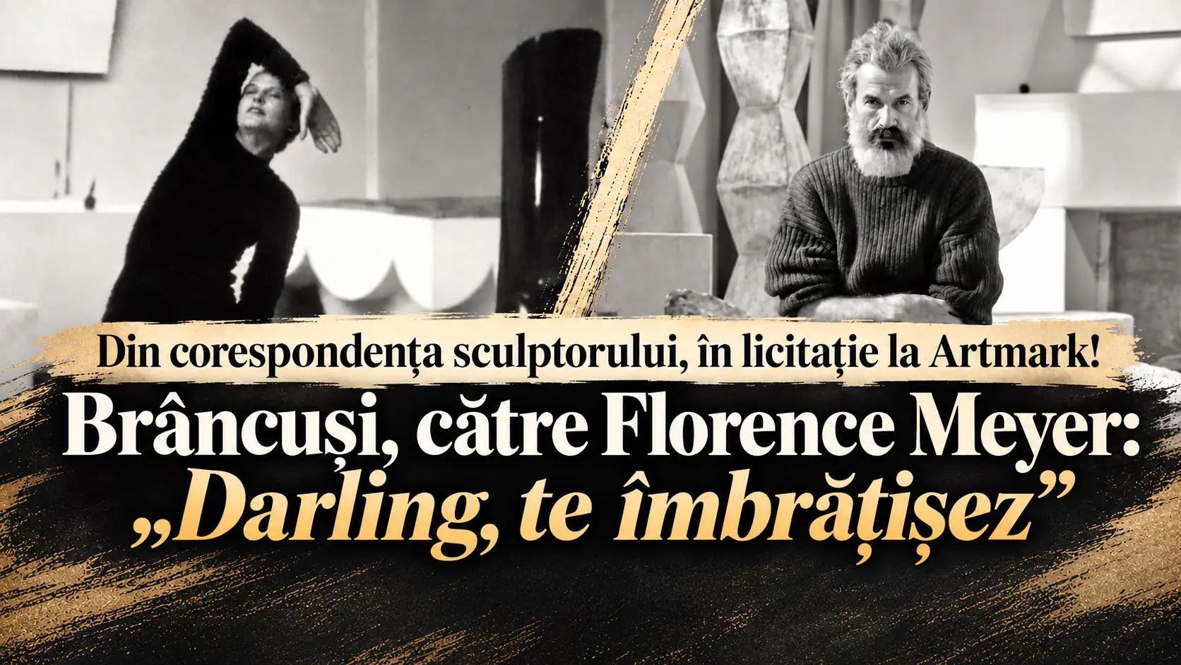 A love letter sent by Brâncuși to one of the women he filmed in his studio—up for auction at Artmark!