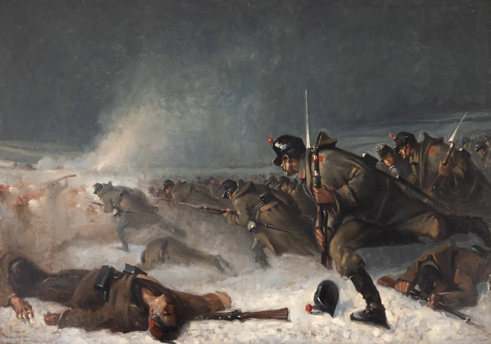 Una dintre replicile picturii „Atacul de la Smârdan” de Nicolae Grigorescu