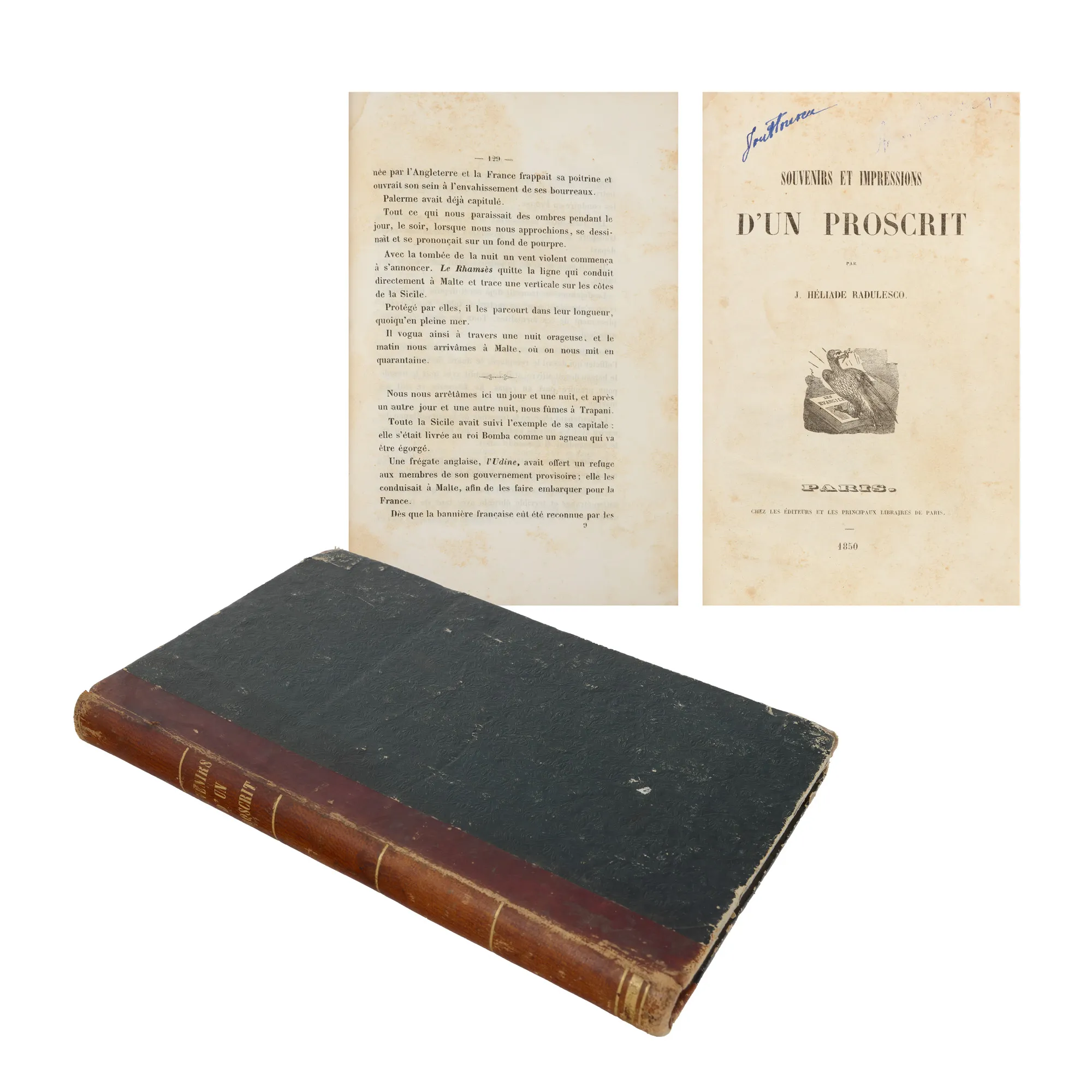 "Memories and Impressions of an Outlaw" by Ion Heliade-Rădulescu, Paris, 1850