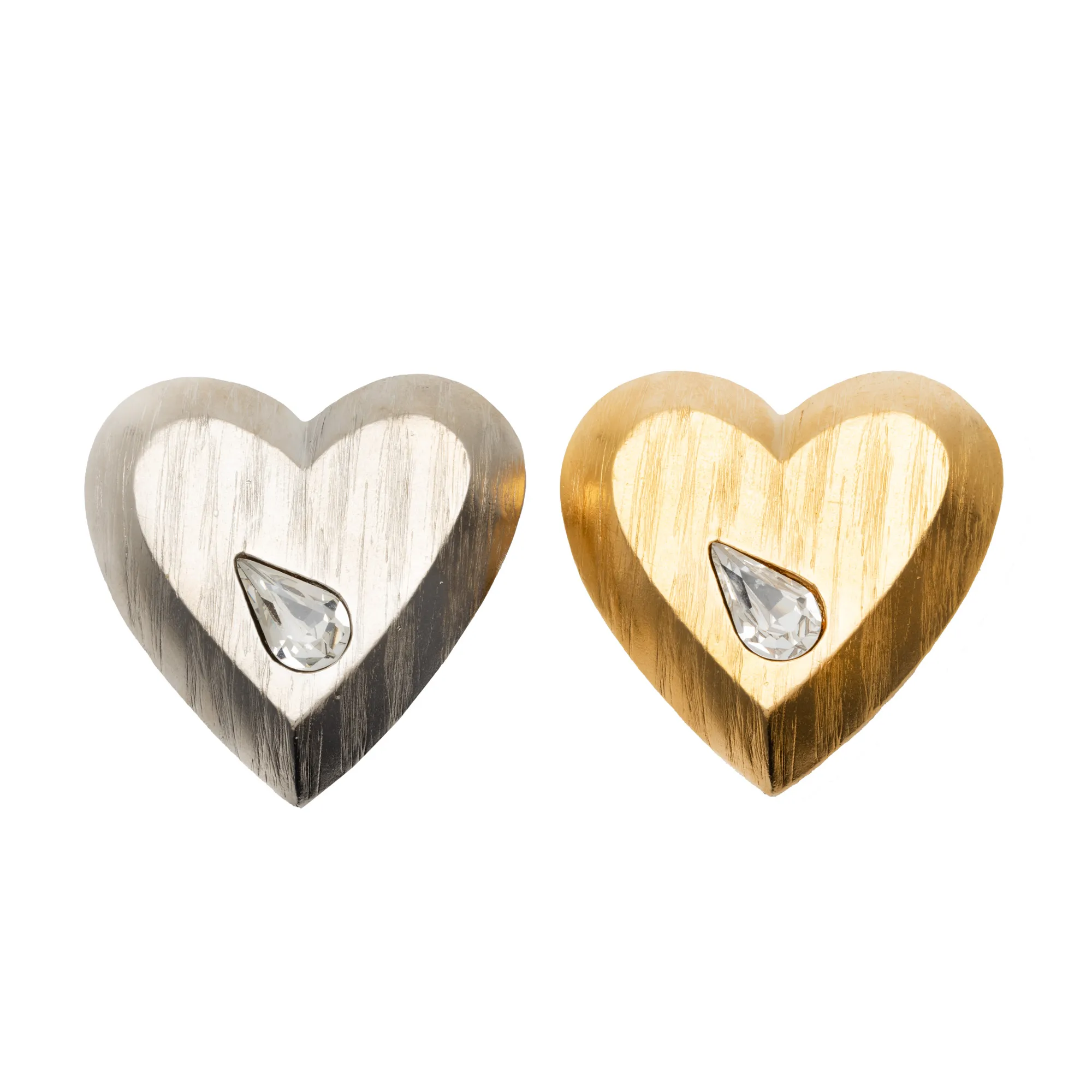 Set consisting of two Yves Saint Laurent brooch-pendants, in the shape of hearts
