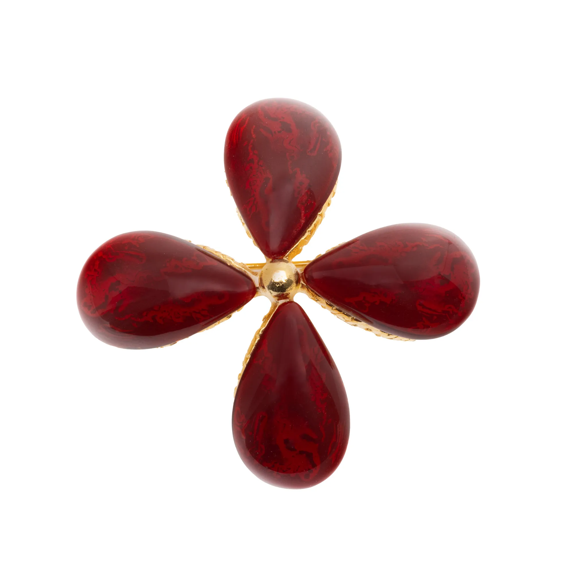 Yves Saint Laurent Gold-Plated Flower Brooch