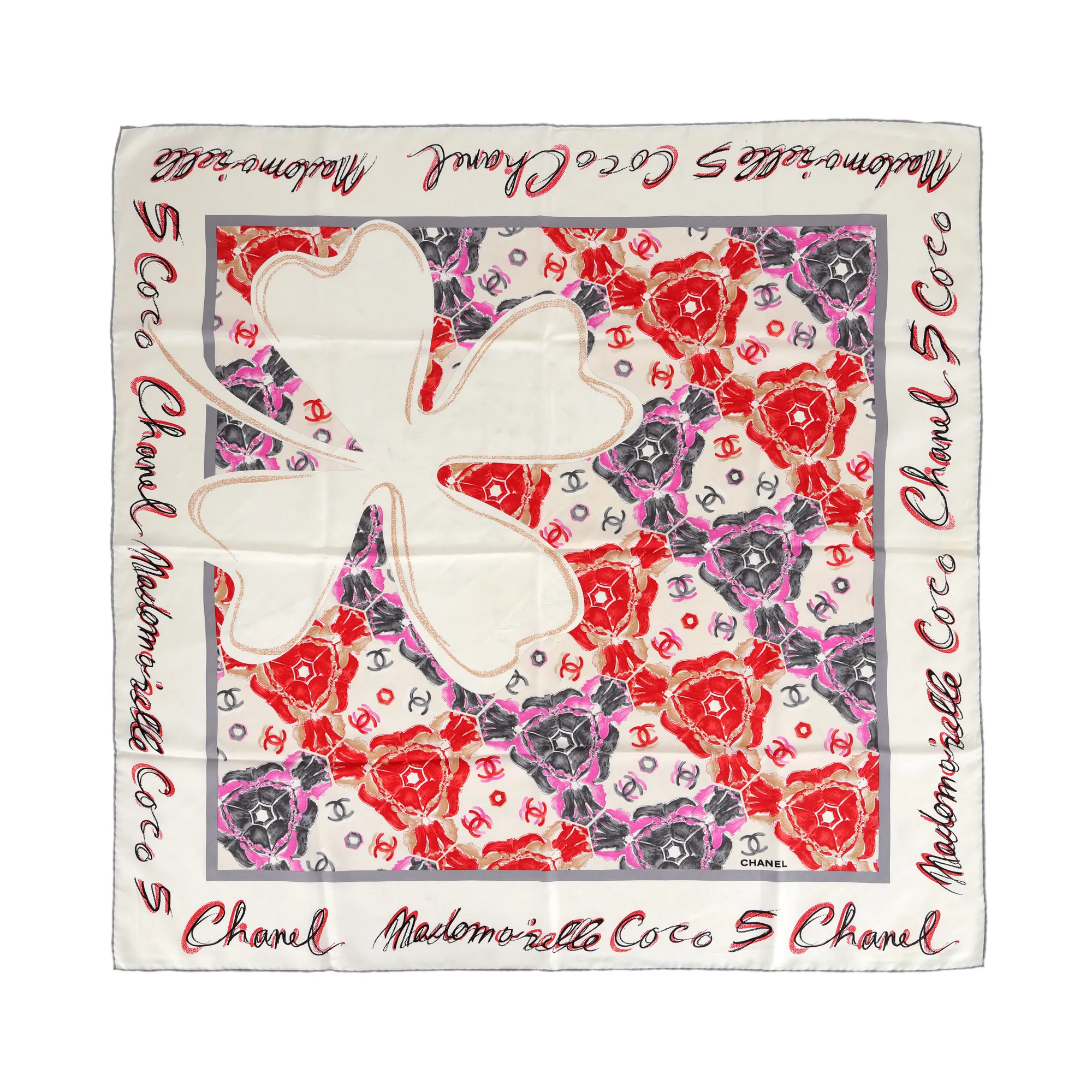 Chanel Scarf, Mademoiselle model, made of silk, accompanied by dustbag