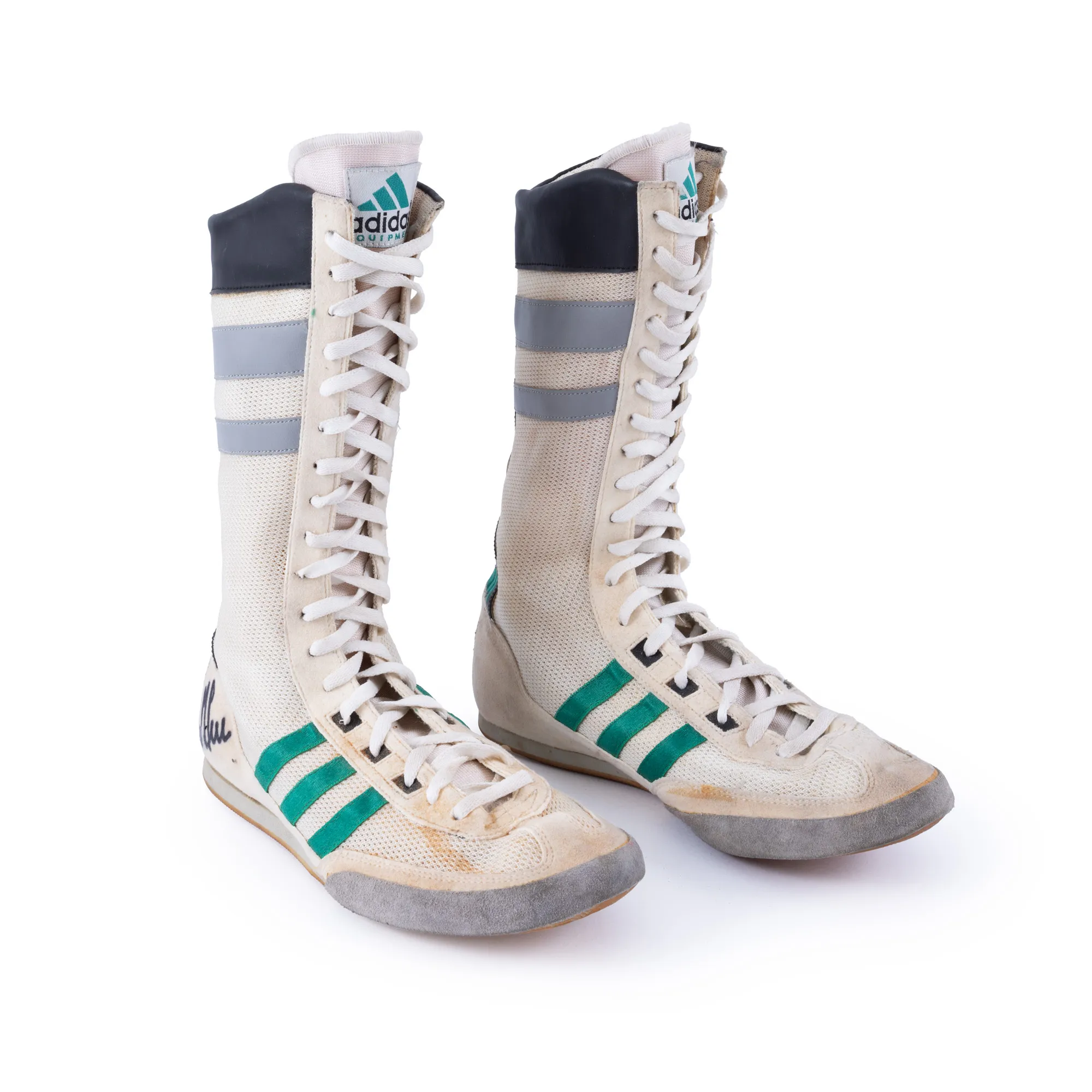 Adidas boxing boots, with Mihai Leu's holographic signature