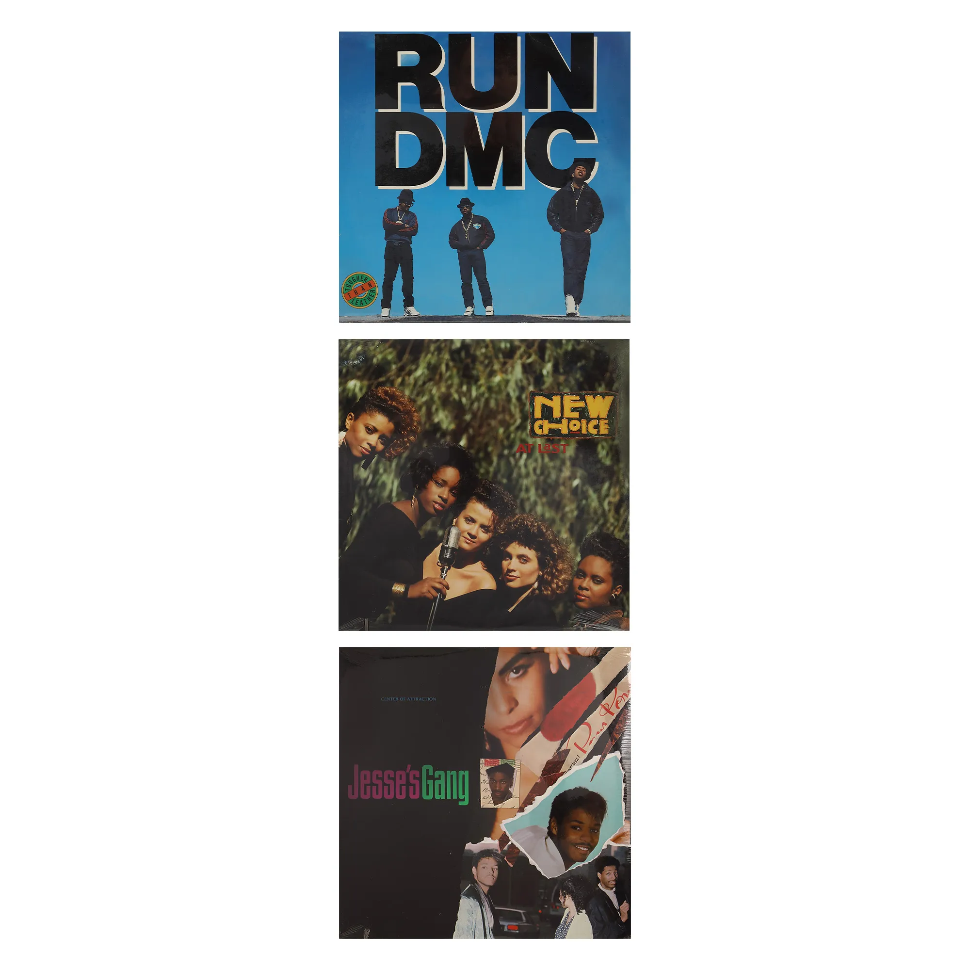 Set de trei viniluri Run DMC, New Choice și Jesse's Gang, 1987-1988, sigilate