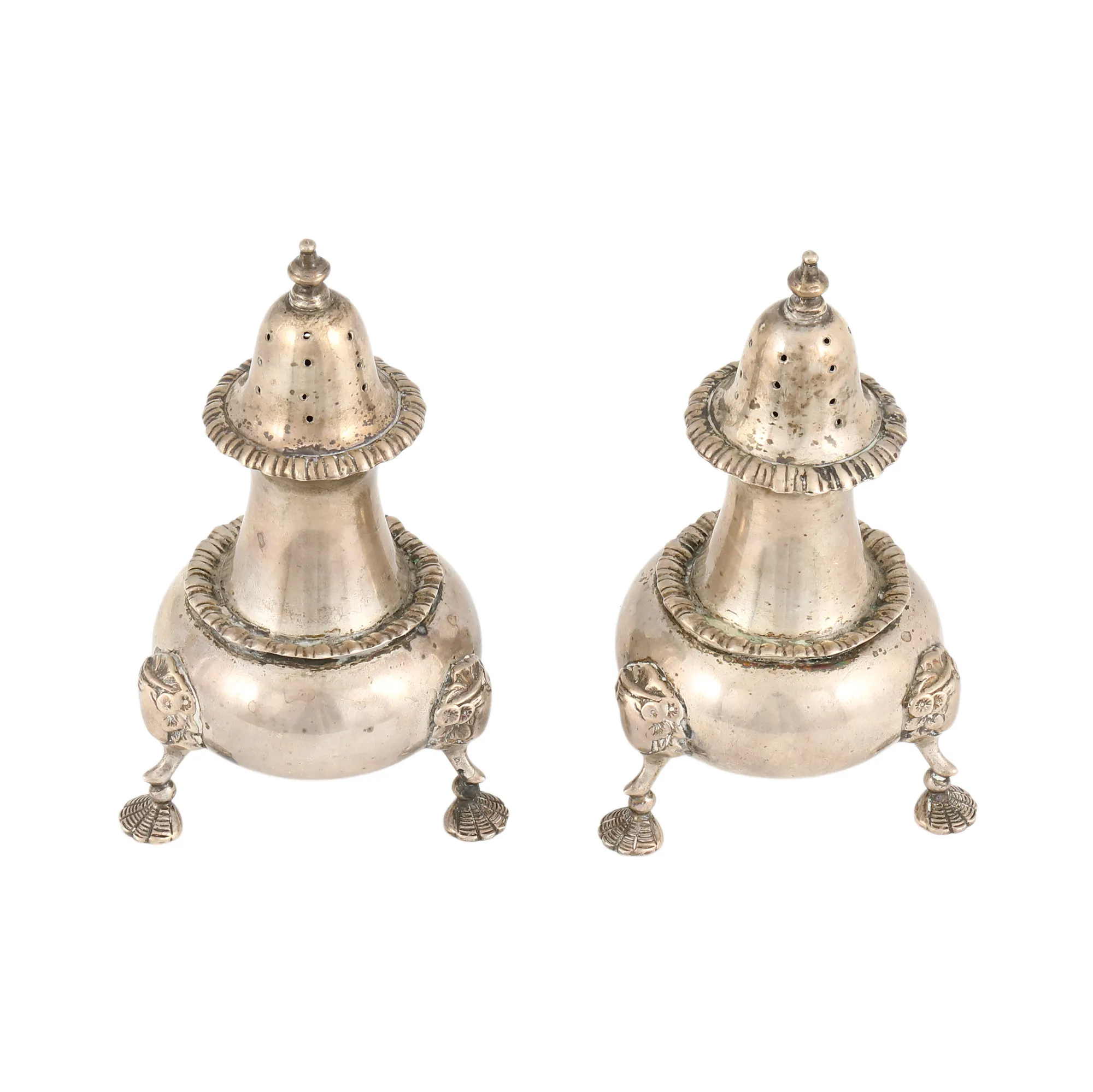 Pair of silver salt shakers