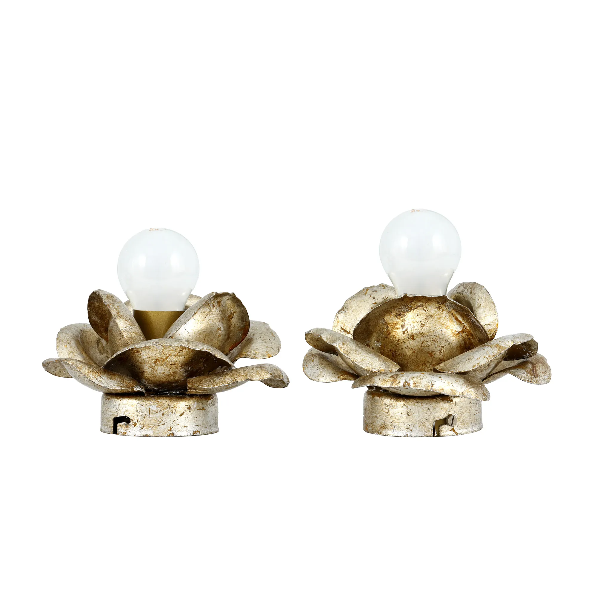 Pair of silver-plated brass appliques, in the style of Maison Jansen, approx. 1980