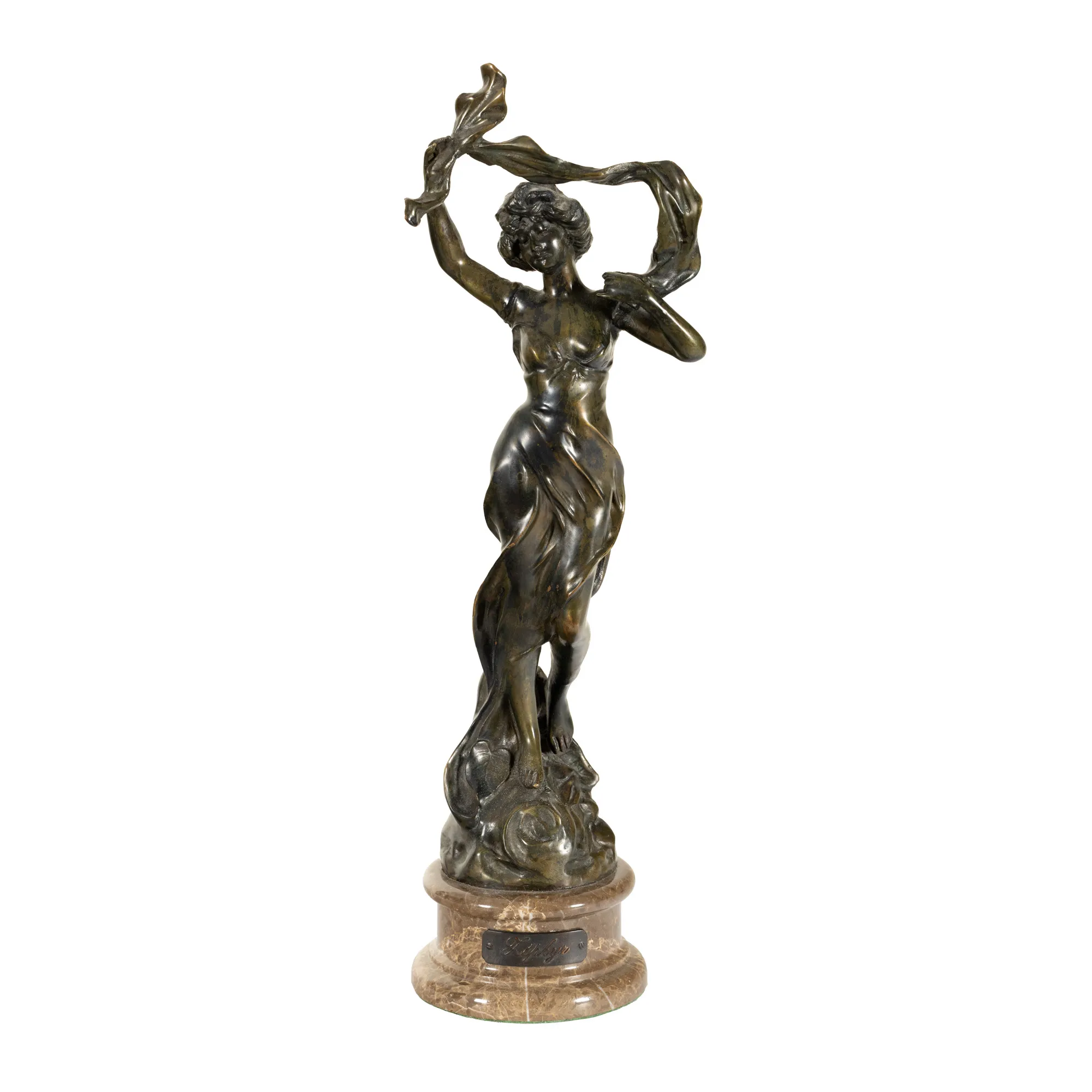 ”Zephyr” - statuetă din bronz, semnată Paladini, datată 1912