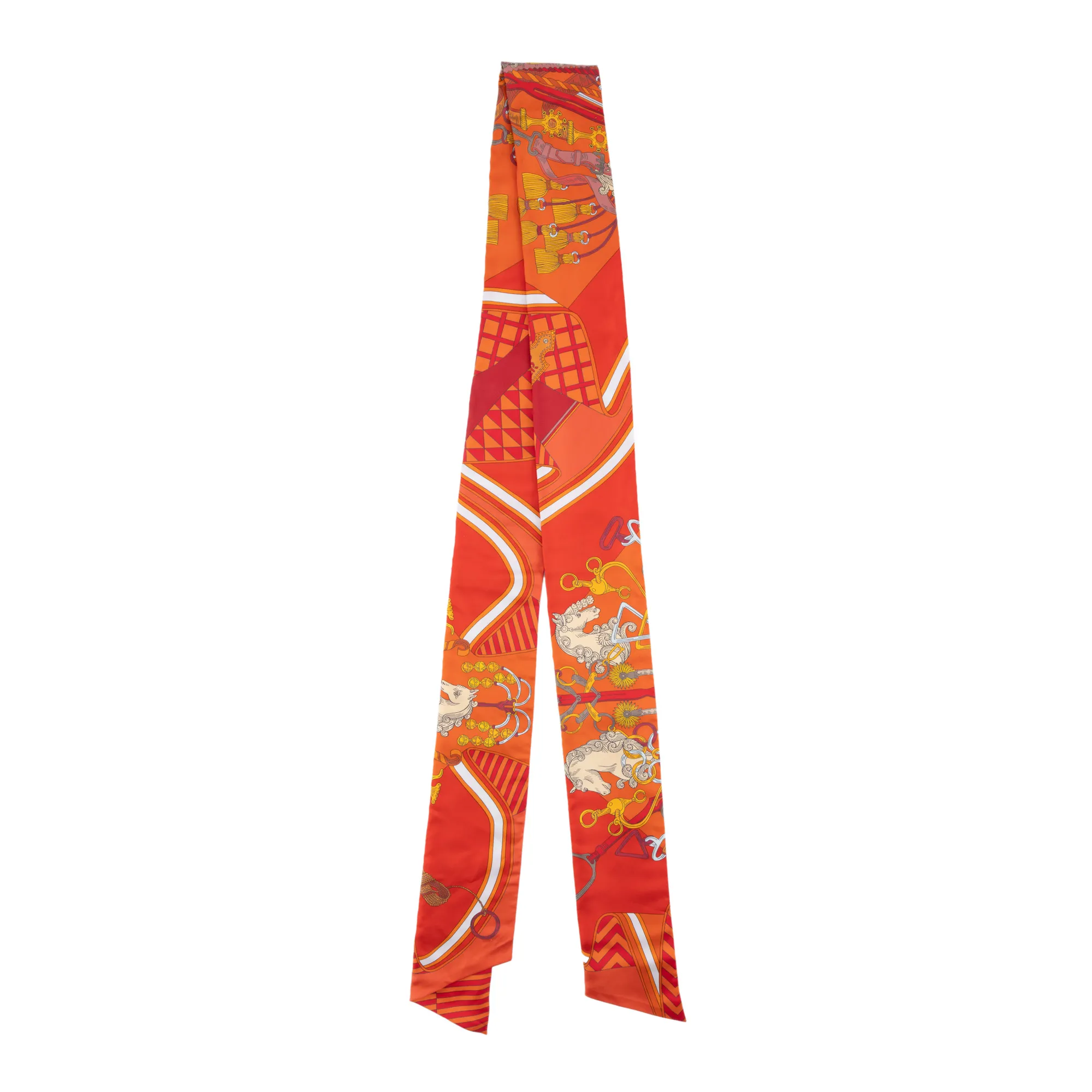 "Sellier Bouquets" - Maxi Twilly Hermès scarf, made of silk, accompanied by the original box