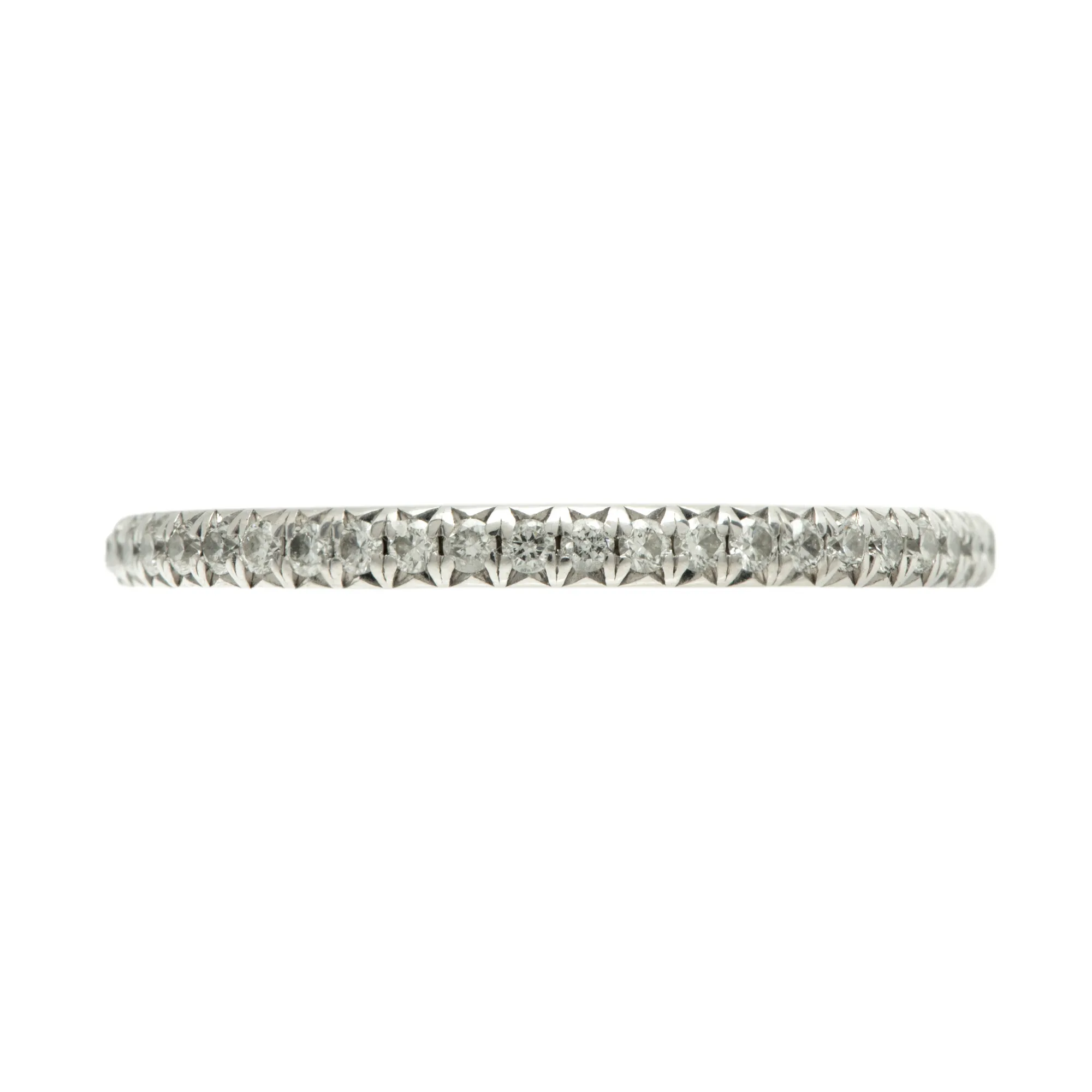 White gold ring decorated with diamonds