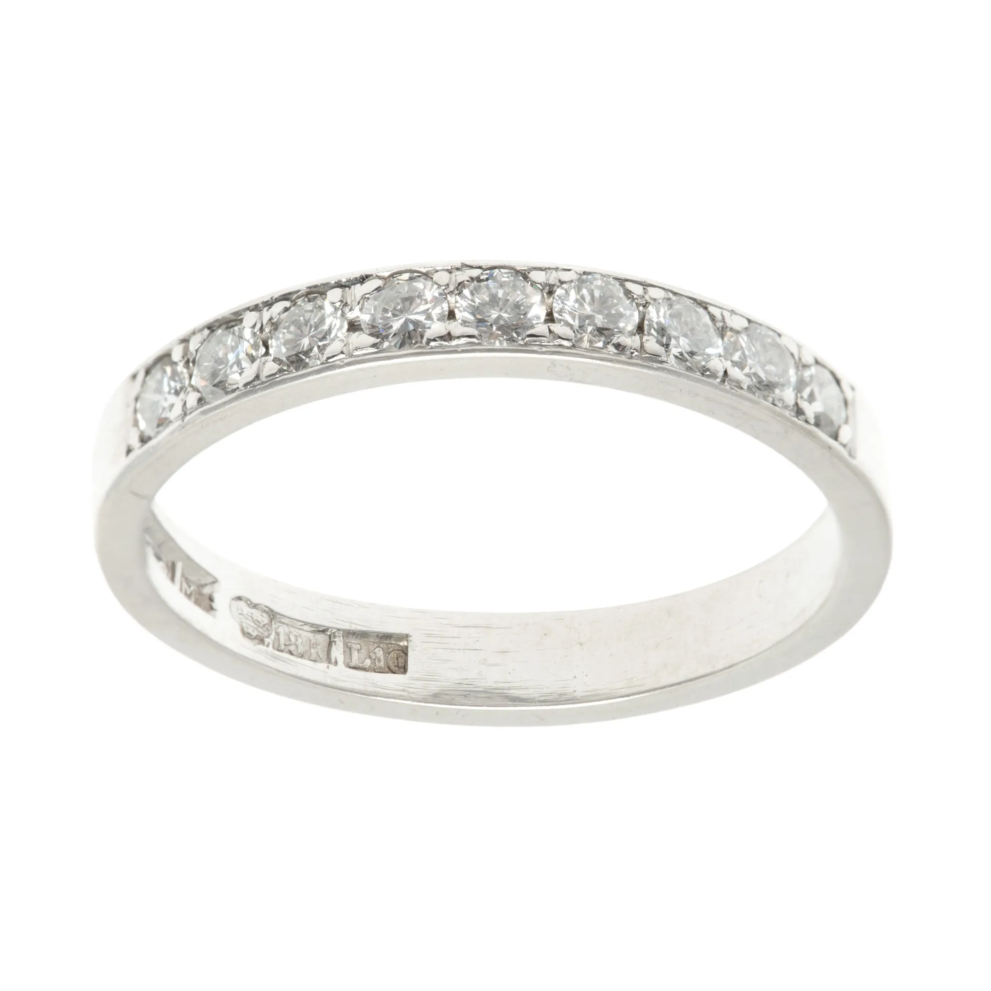 White gold ring decorated with diamonds