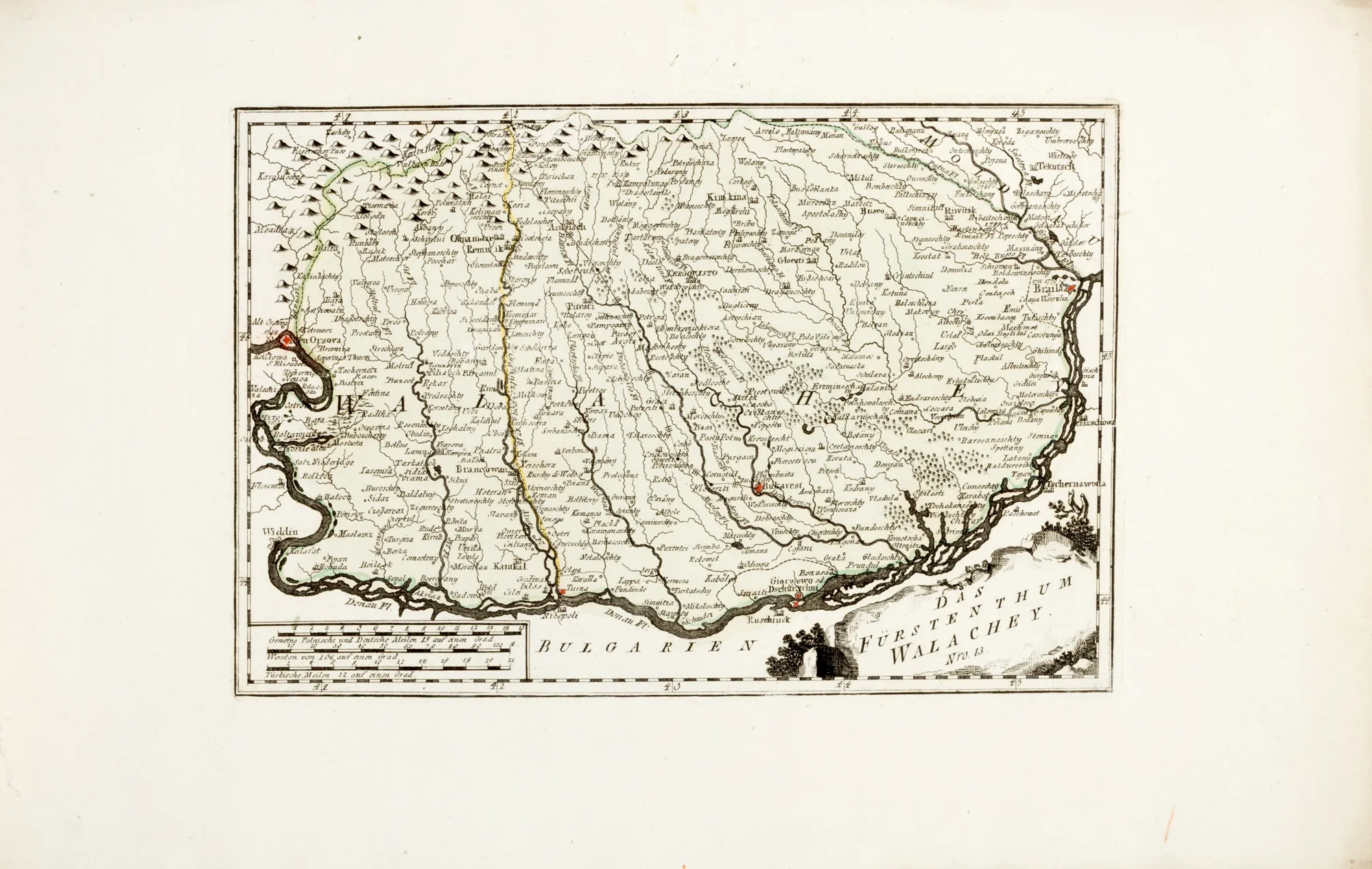 "Map 'Valahia', by Joseph von Reilly, Vienna, 1791"
