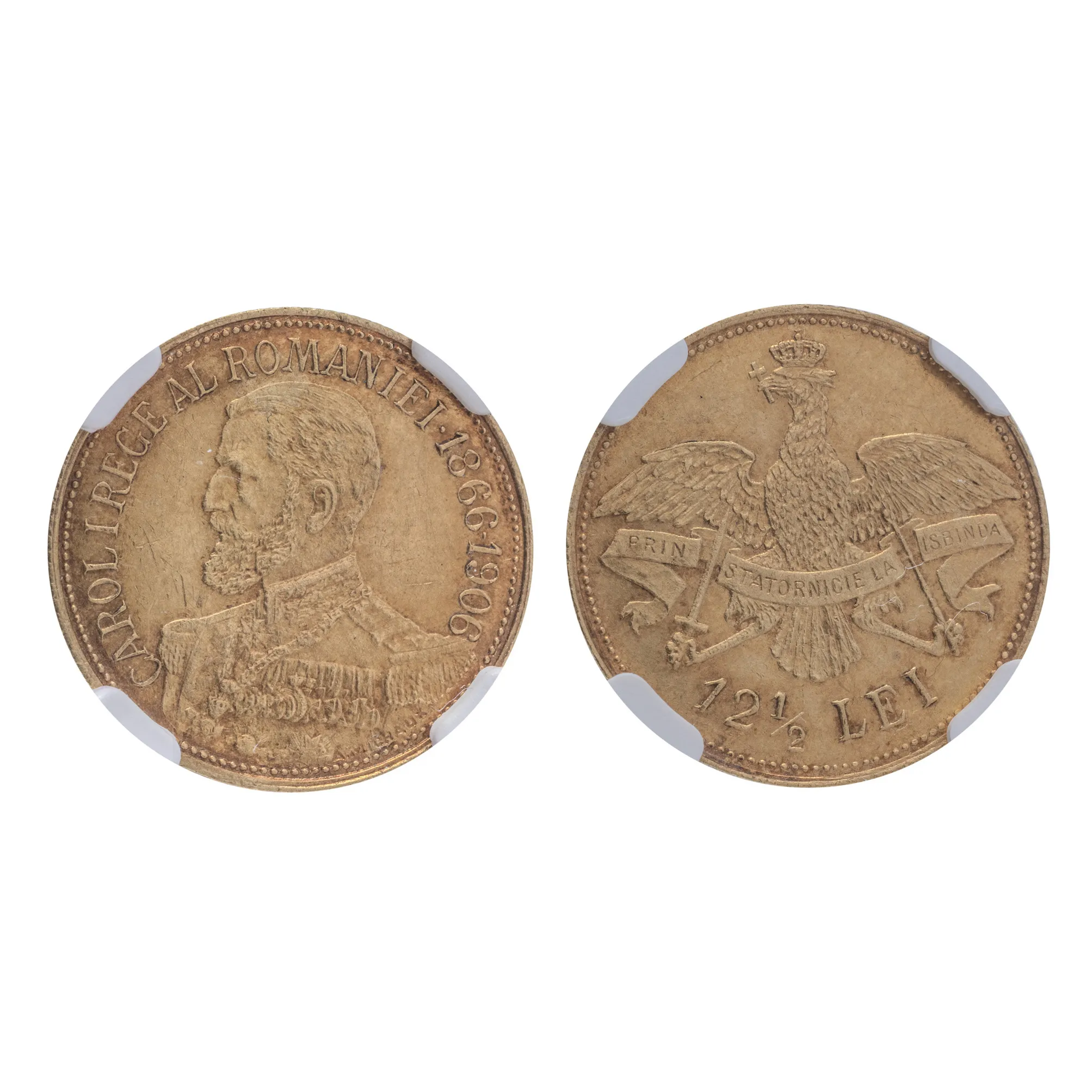 12 1/2 Lei Coin 1906, graded NGC MS 63, gold