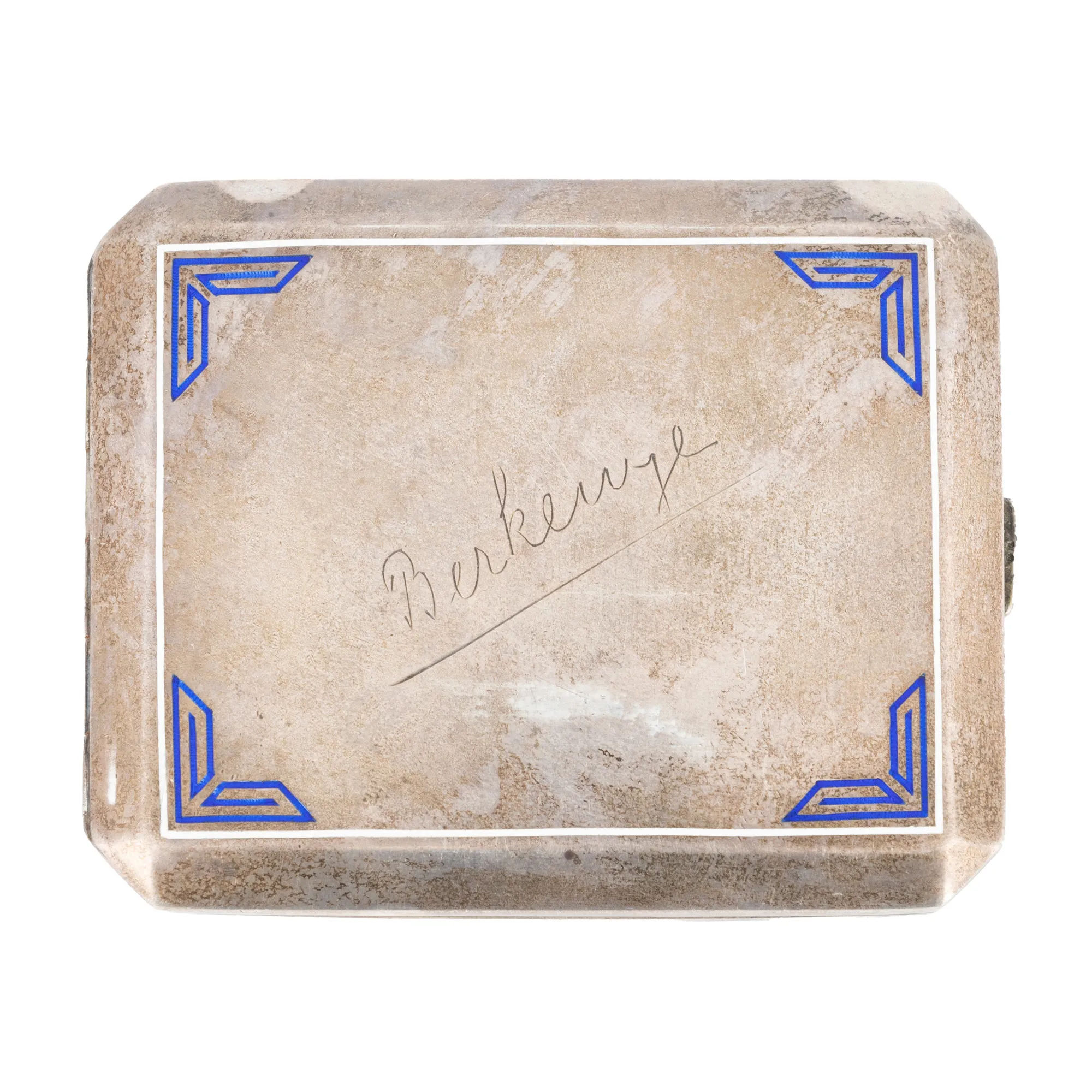 Silver and enamel snuff box, engraved with Petru Groza's nickname, gift from primadonna Duci Kabdebó, circa 1920, from the collection of the family of the former Prime Minister of Romania, Petru Groza.