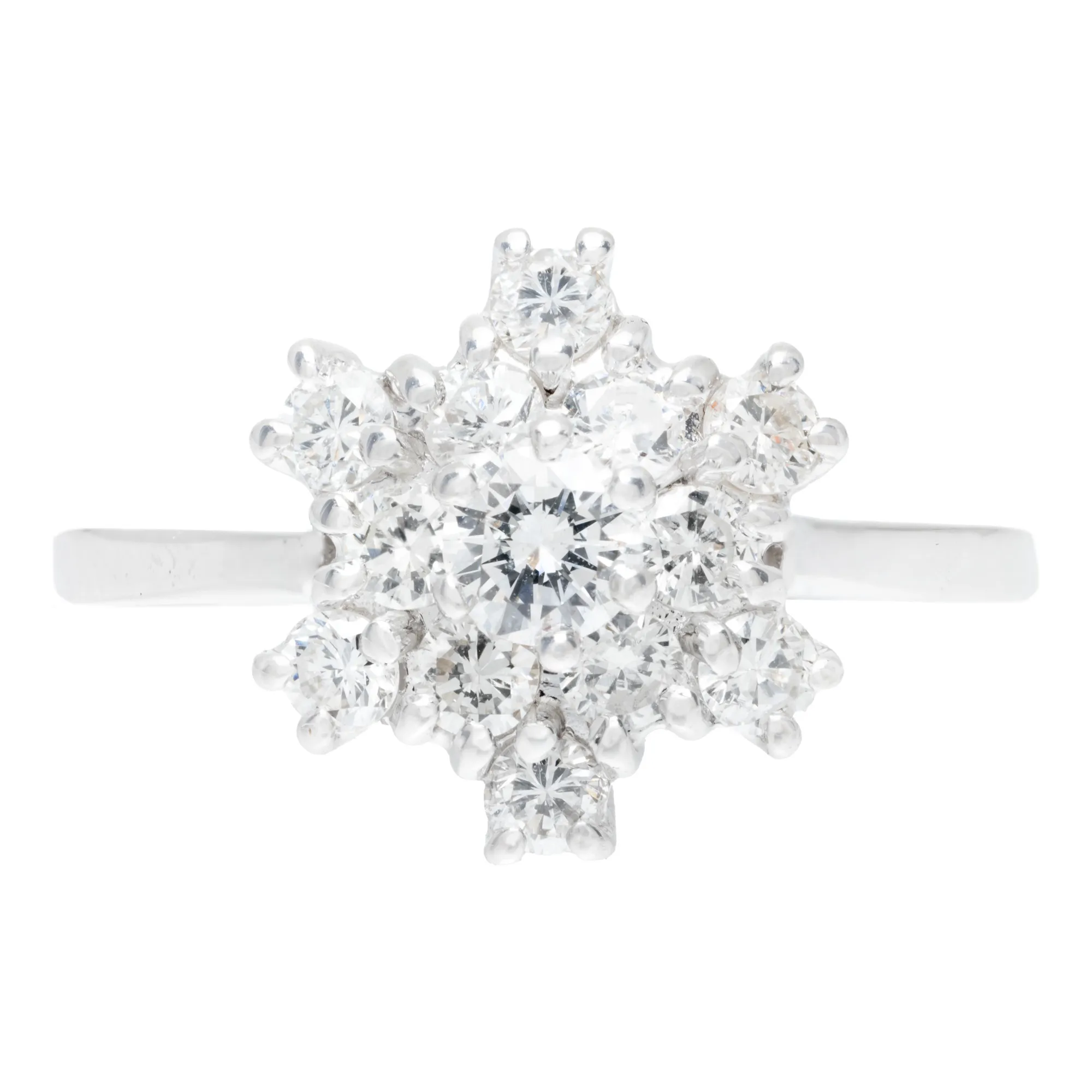 White gold ring decorated with diamonds