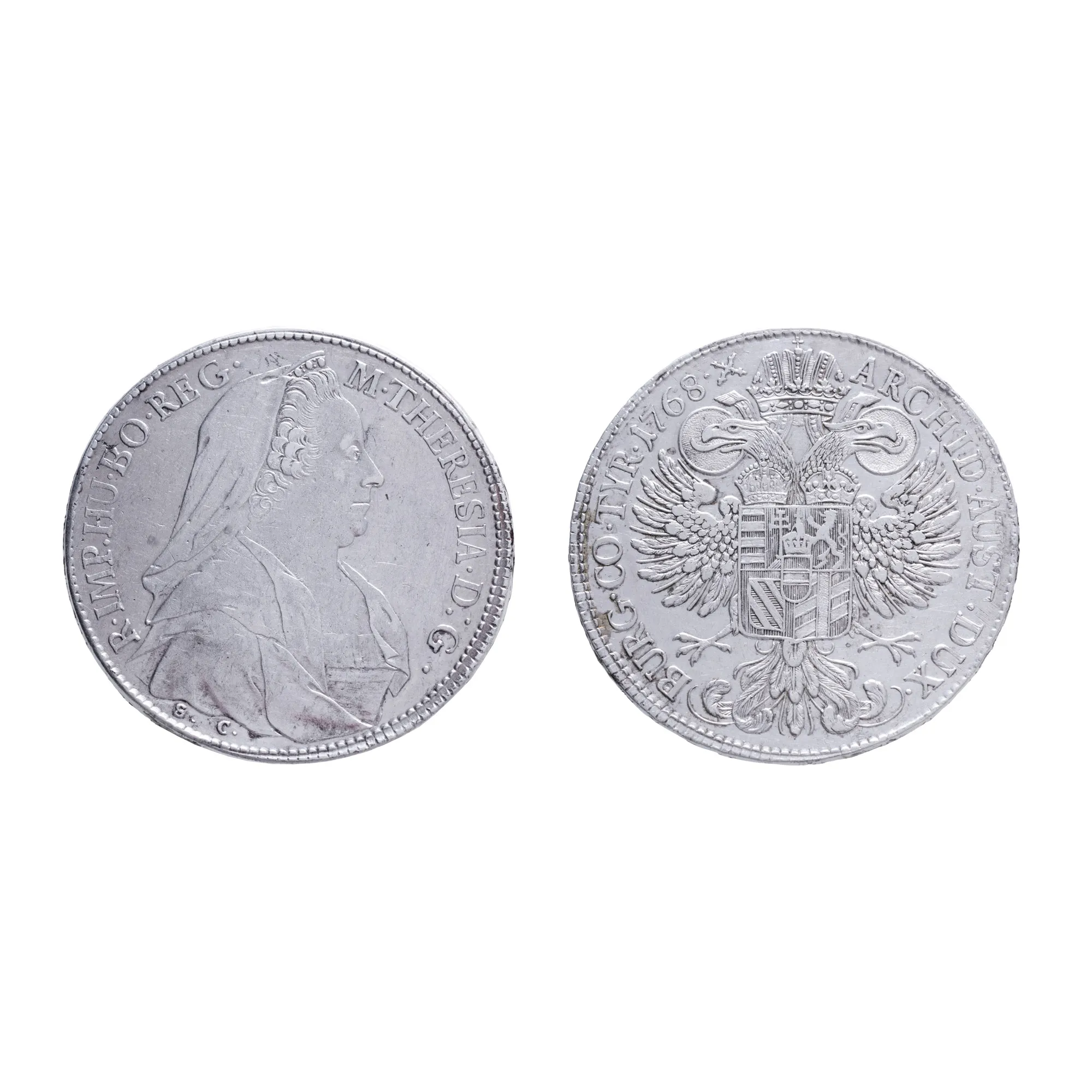 Maria Theresa Thaler Coin, Austria, 1768, Silver