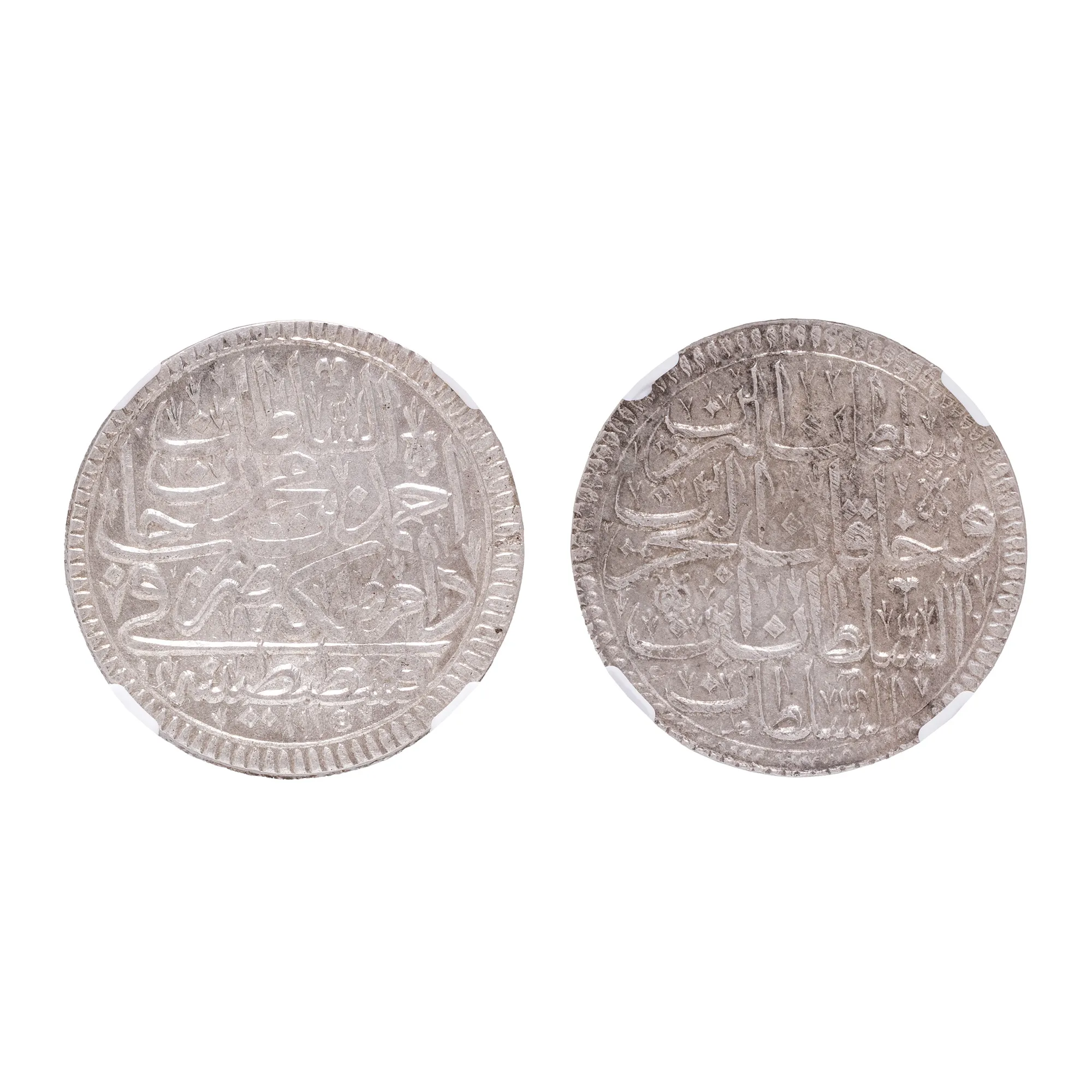 Monedă Zolota, Ahmed III, Imperiul Otoman, 1115 (1703), argint, gradată NGC MS 62