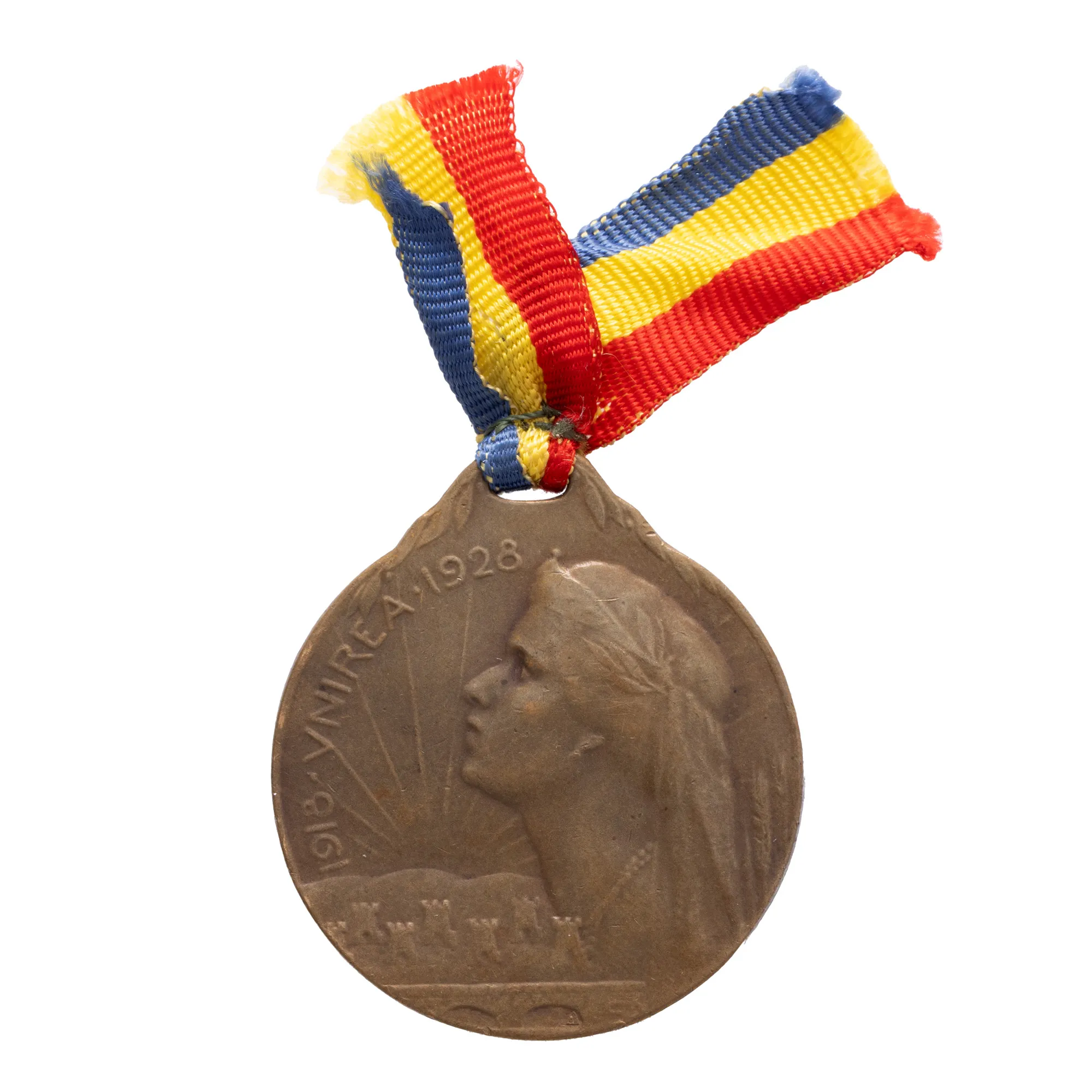 Medallion made on the occasion of the celebrations "10 years since the Union of 1918", engraver Pierre-Victor Dautel, 1928