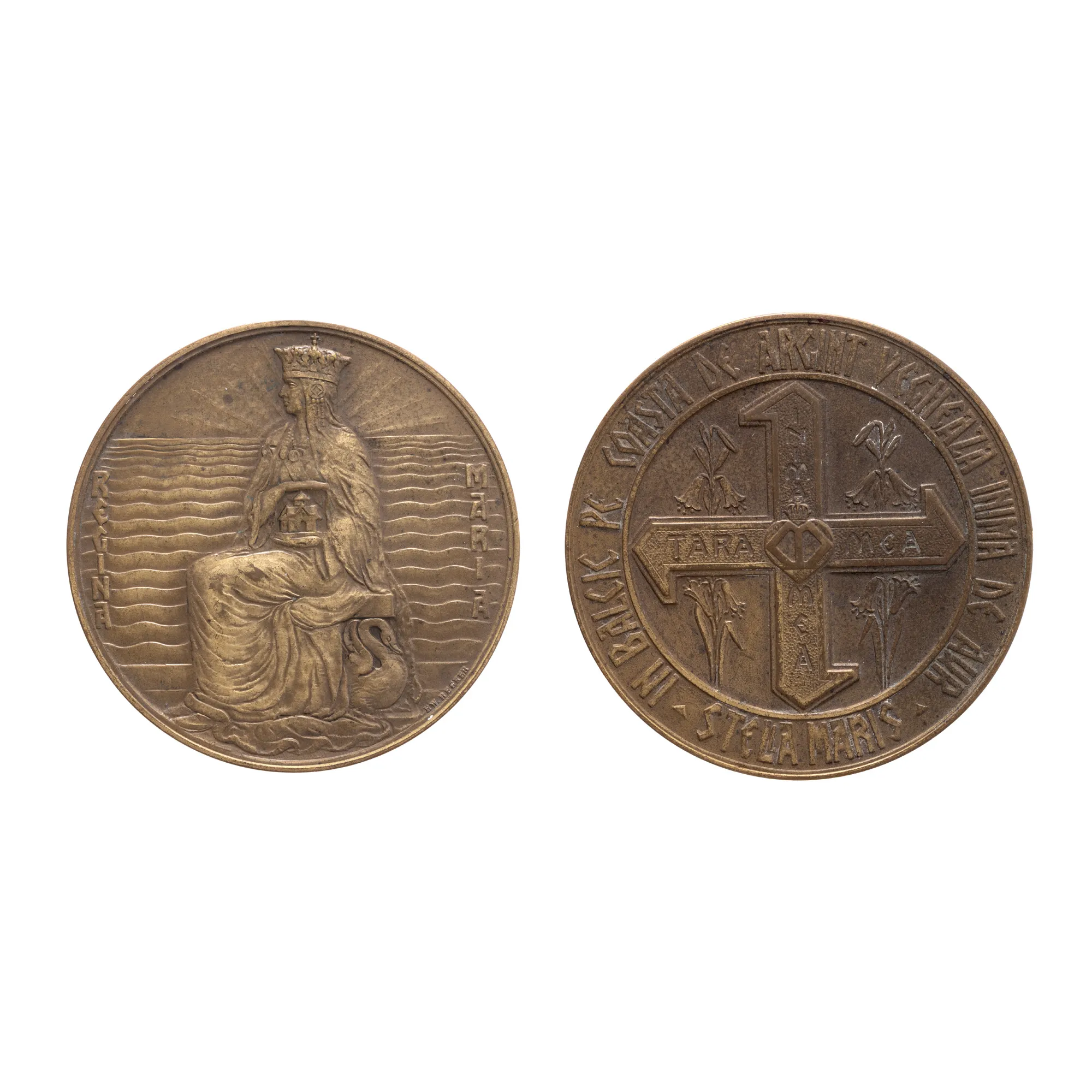 Medalia ”Regina Maria - Inima mea, țara mea - Stella Maris”, gravor Emil W. Becker, 1938