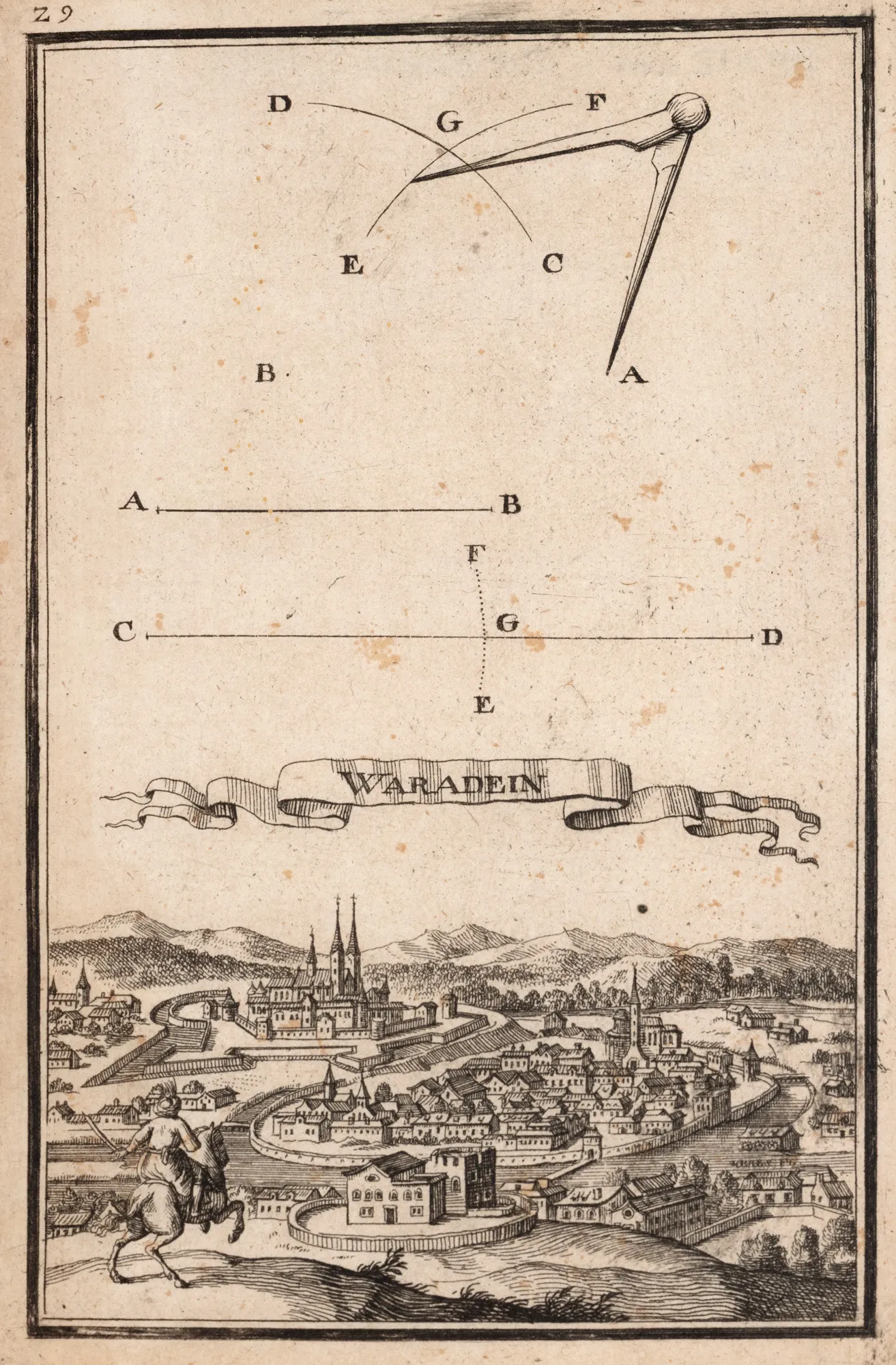 "View of Oradea" by Gabriel Bodenehr, cca. 1720