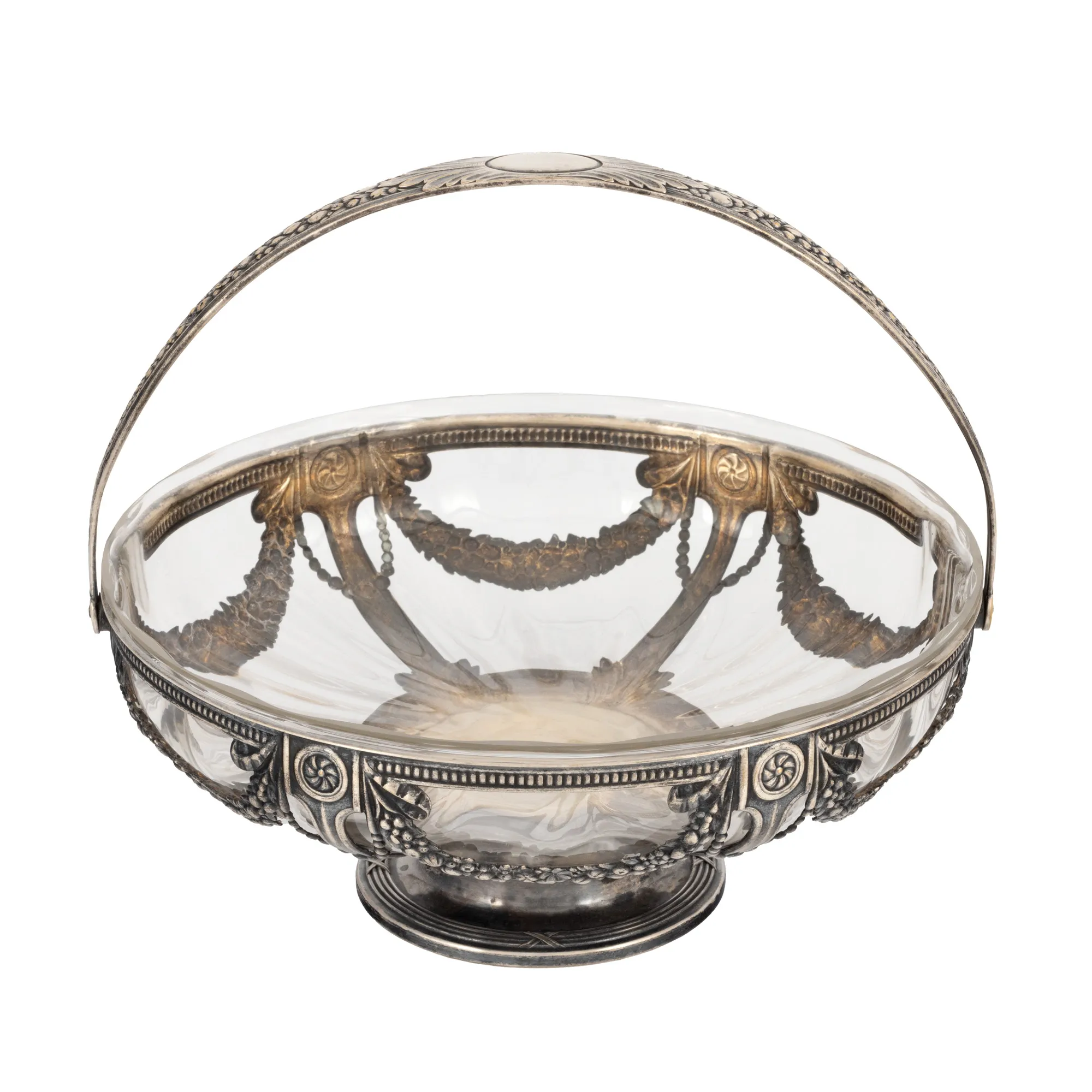Silvered WMF fruit bowl, decorated with laurels, beginning of the 20th century