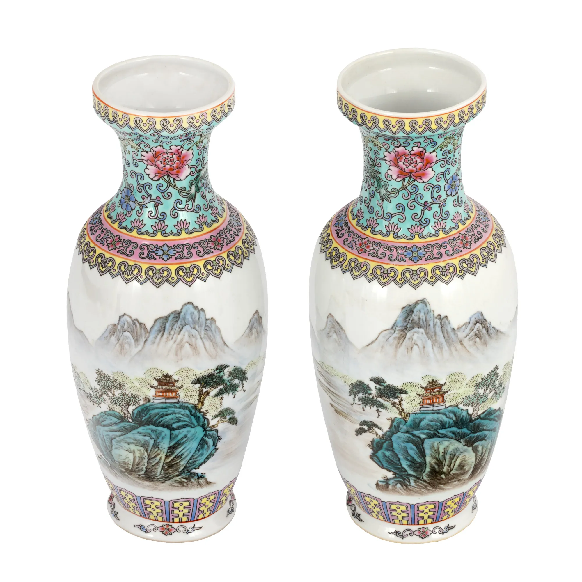 Pereche de vase din porțelan, posibil Jingdezhen, China
