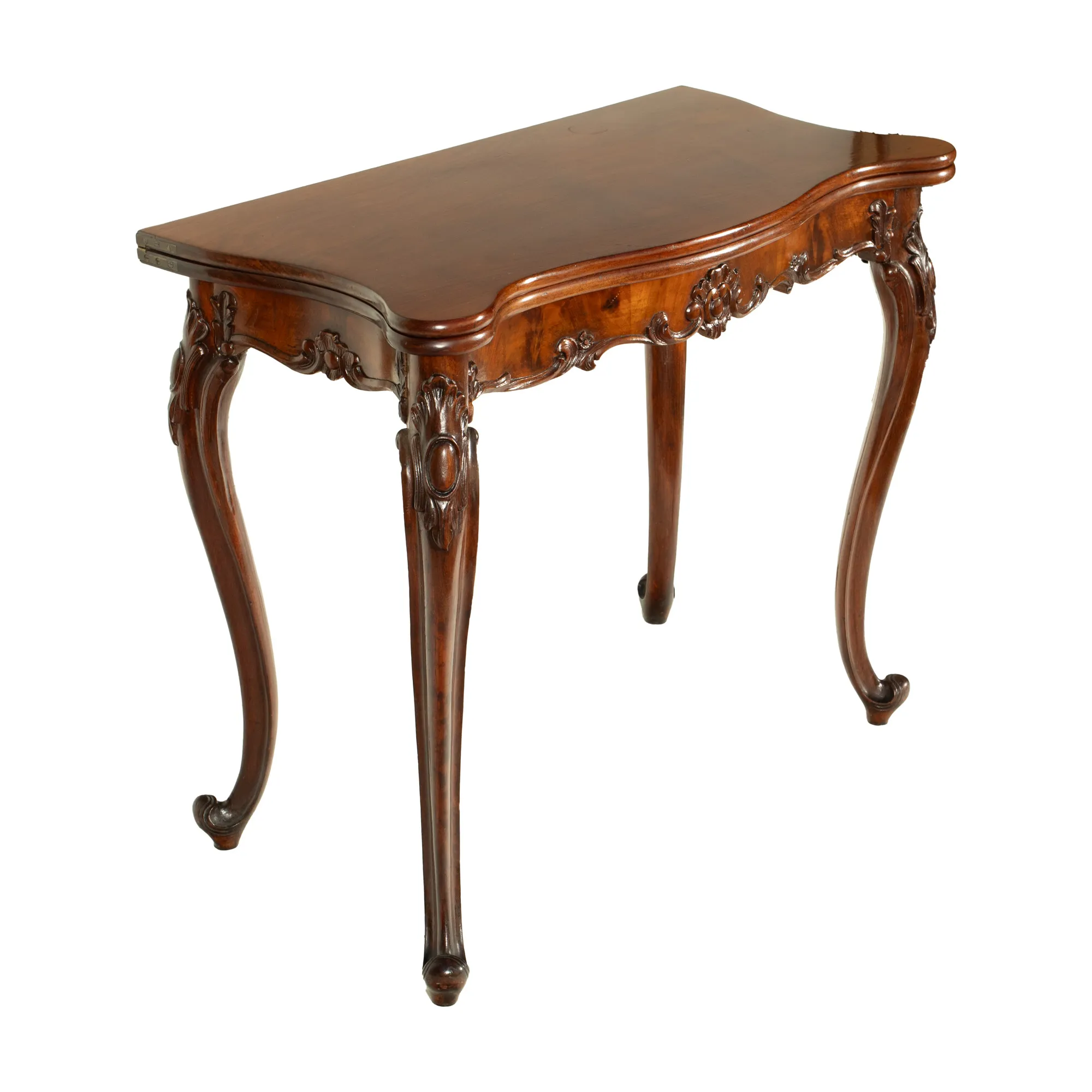 Rococo style console, made of walnut wood, circa 1900