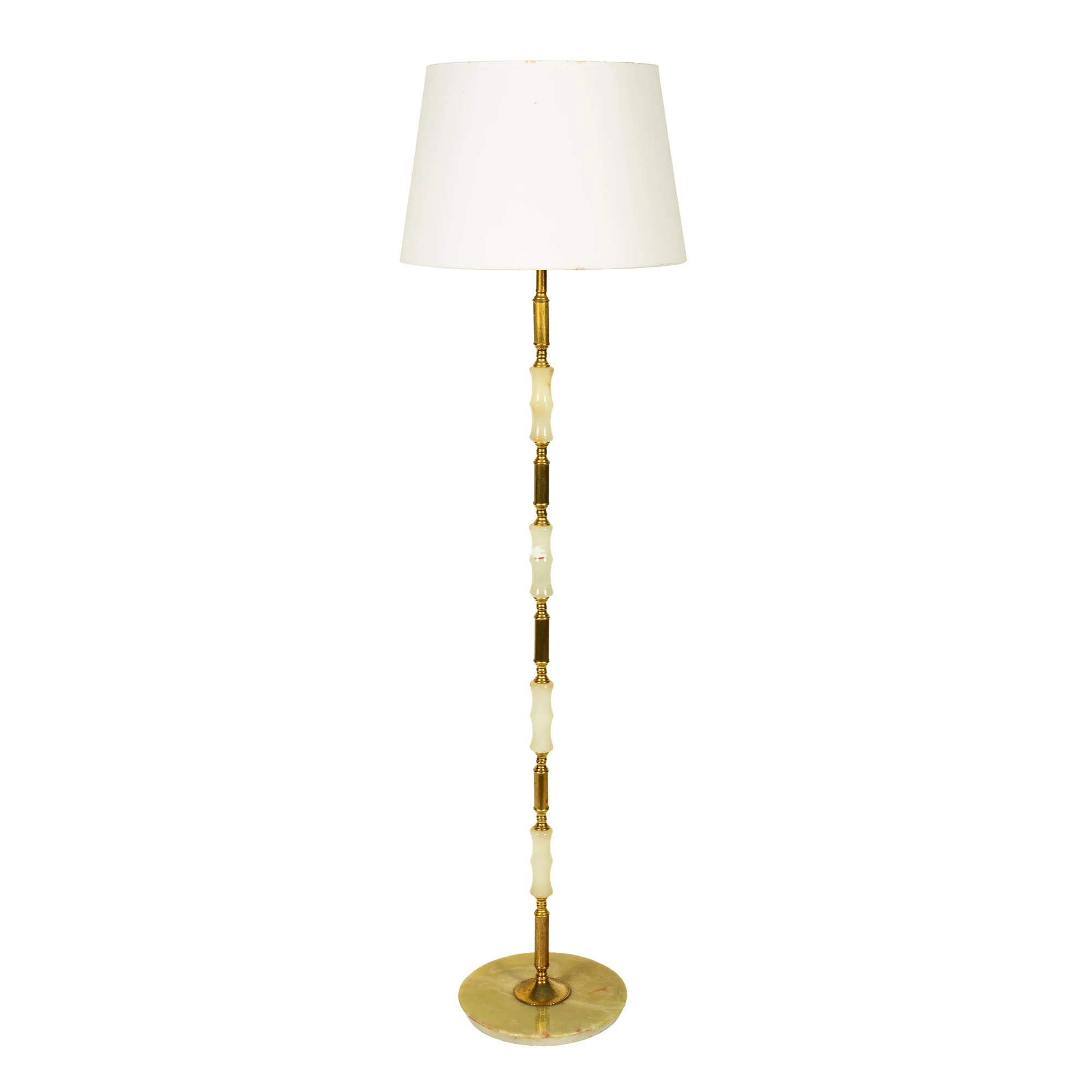 Hollywood Regency Brass and Onyx Floor Lamp, mid 20th century