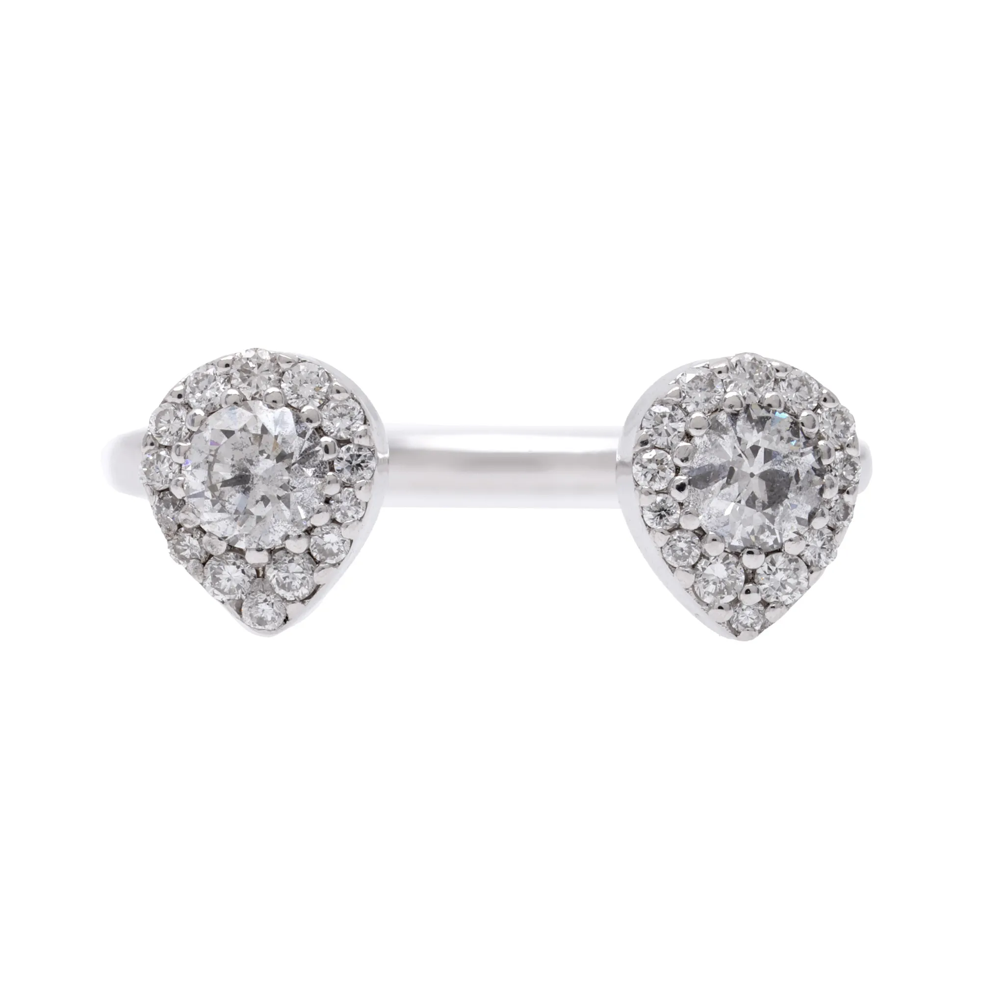 White gold ring decorated with diamonds