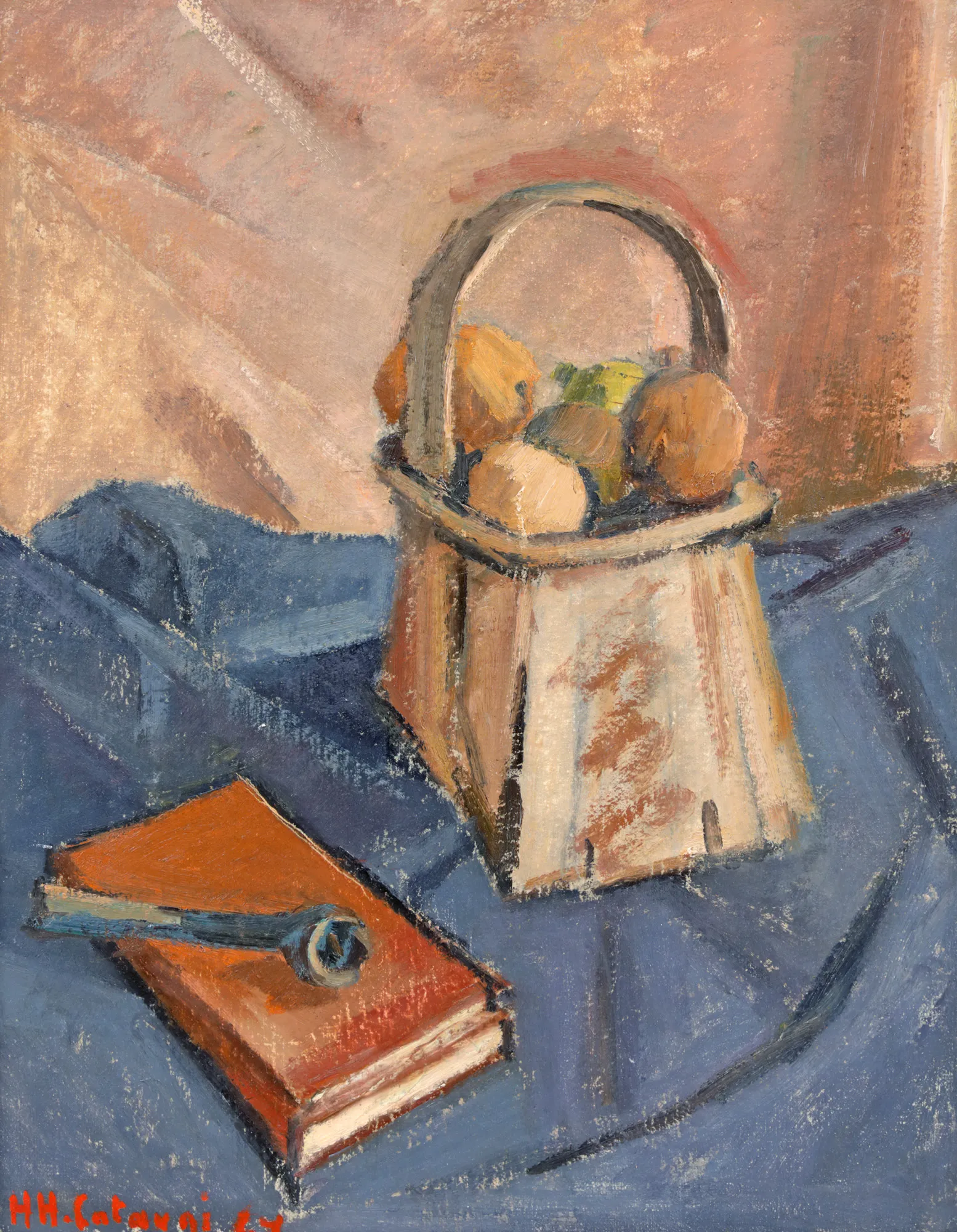 Still Life with Pipe and Basket of Apricots